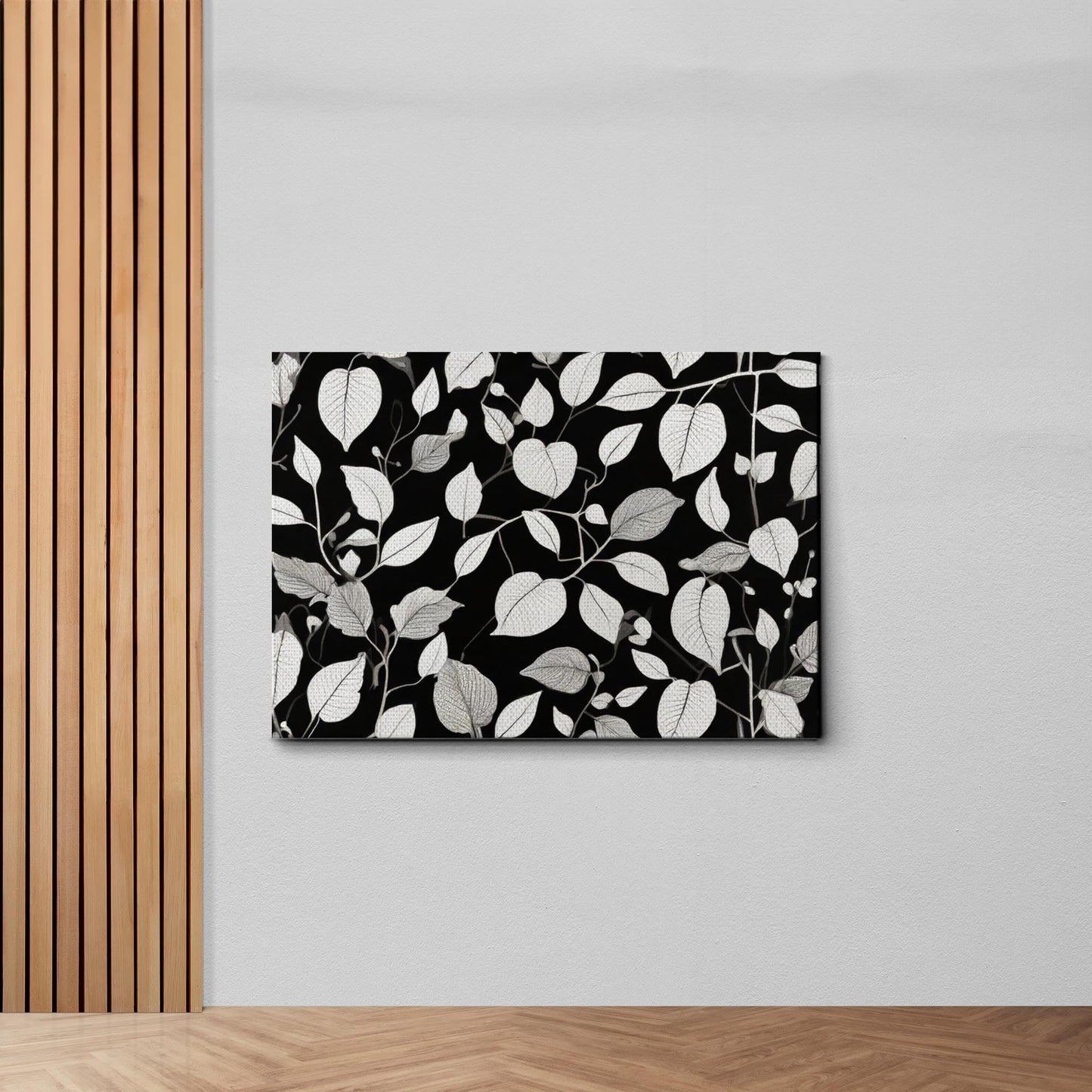 Canvas Print Scandinavian Folk Art Black and Beige Abstract Botanical Wall Art for Scandinavian Home Decor Decor Canvas, Decor