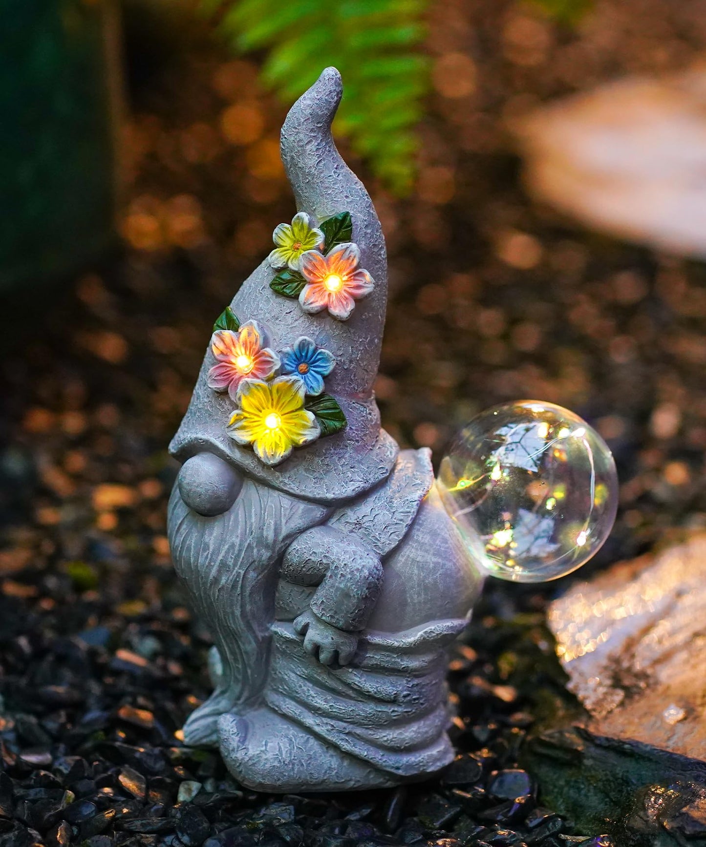 Acgarten Solar Funny Garden Gnome Statue: Outdoor Sculpture Lights for Yard Lawn Porch Balcony Patio Home Decor - Mothers Day Gifts for Mom Women Grandma
