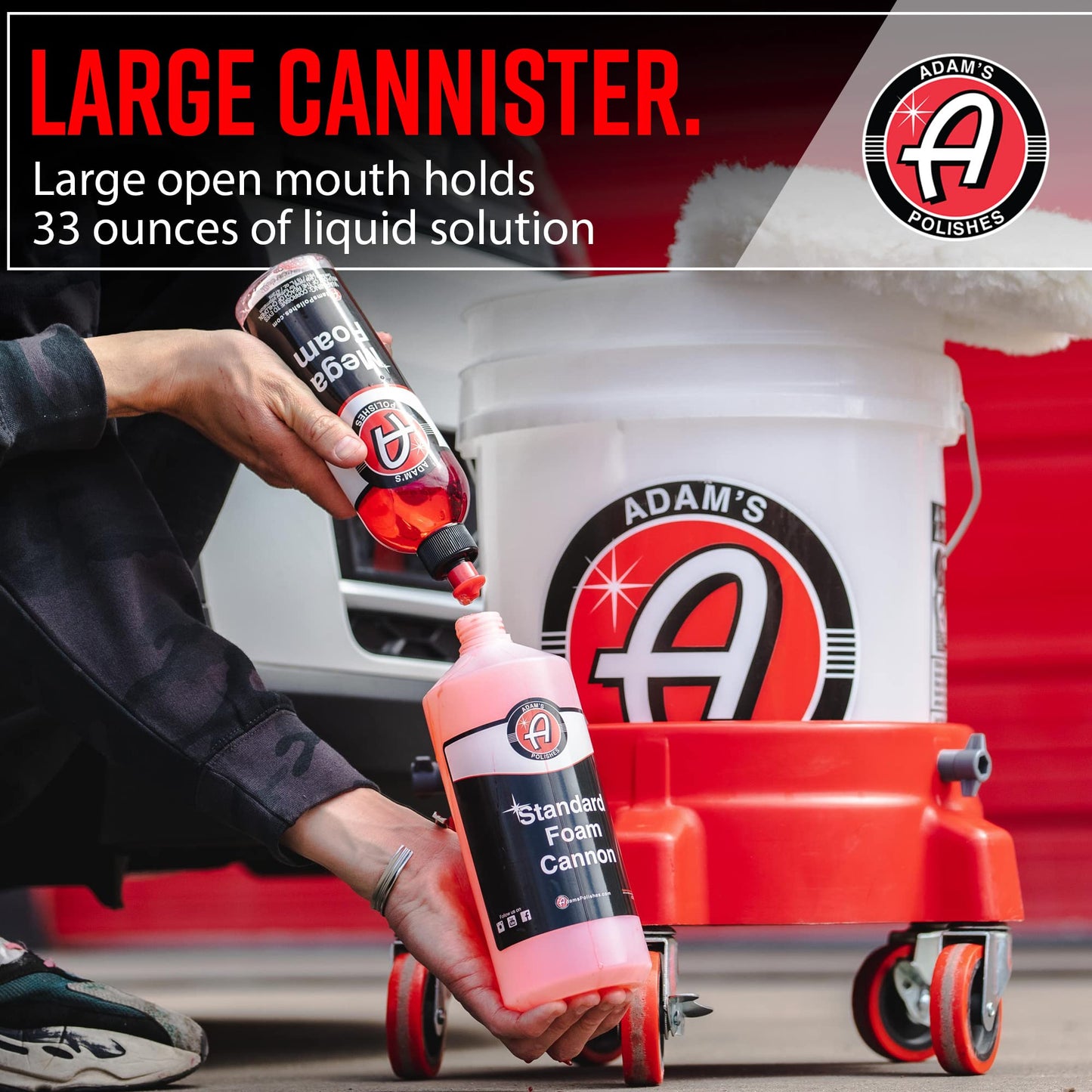 Adam's Polishes Standard Foam Cannon & Snub Nose Combo - Foam Cannon Soap Sprayer for Car Wash, Patio & House Cleaning | Sprayer Cleaner Cannister for Pressure Washer