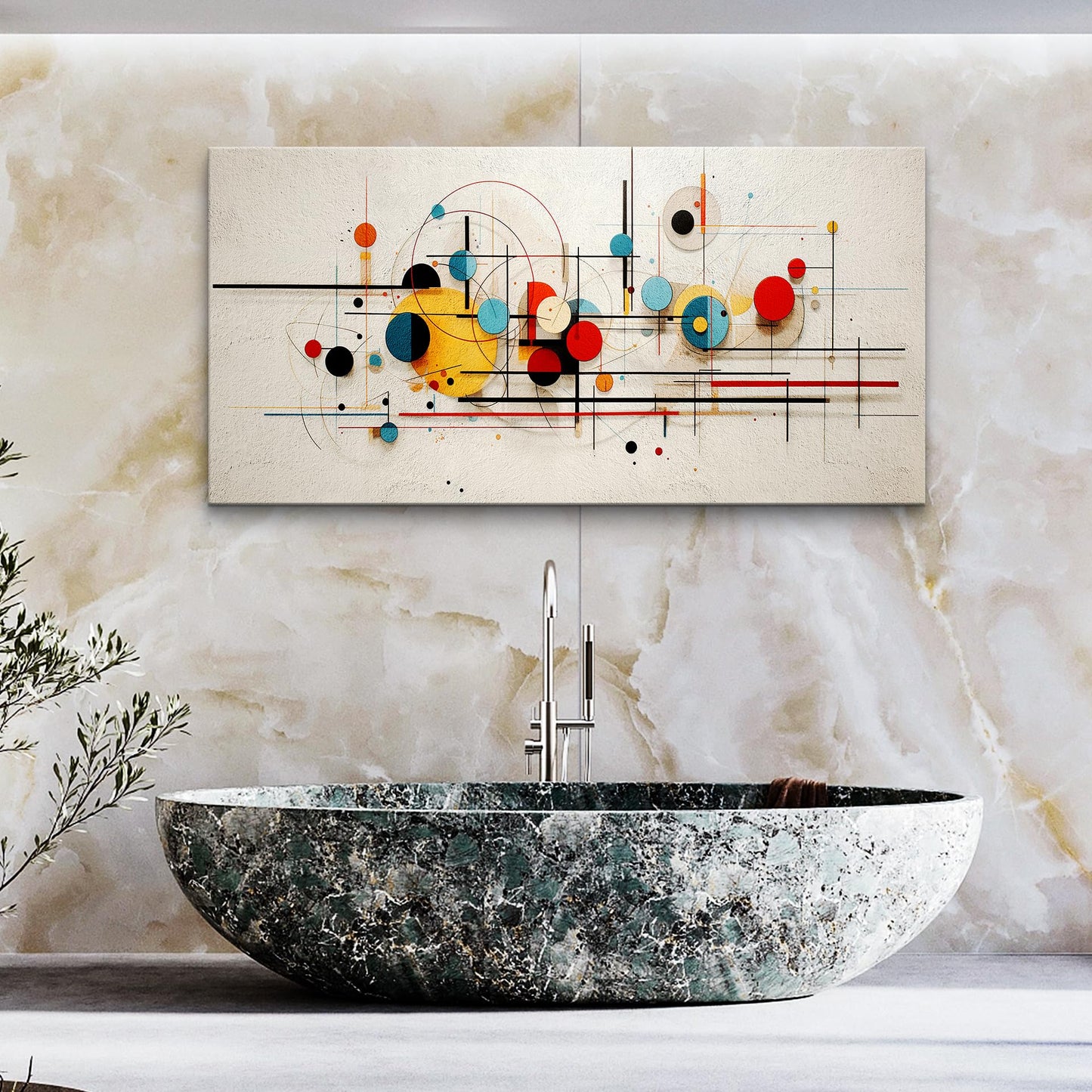 Wapluam Large Canvas Wall Art - Framed Wall Decorations for Living Room, Bedroom, Office - Abstract Wall Painting Prints - Ready to Hang