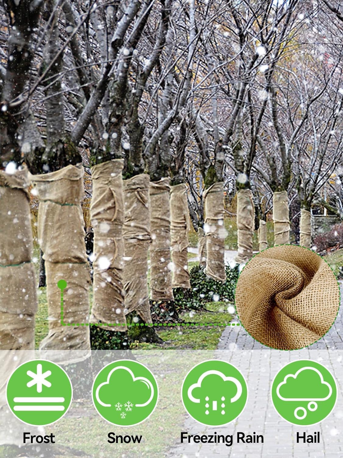 Burlap Plant Cover & Landscape Fabric - 40" x 12ft Roll - Natural Burlap for Weed Barrier, Frost Protection, Erosion Control, Garden & Landscaping Projects - Durable & Breathable Burlap Fabric