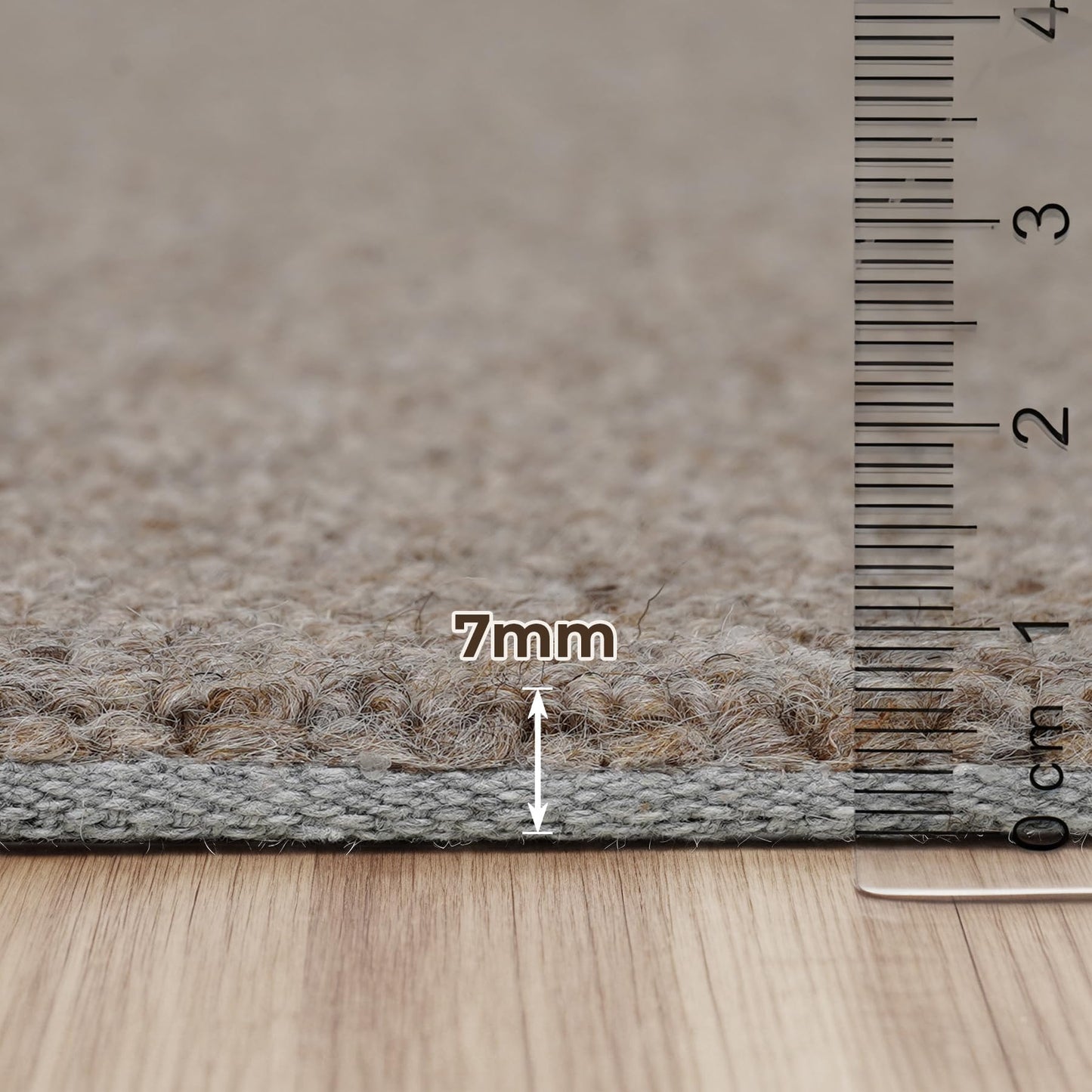 jxgzyy 100% Wool Area Rug 5'×7', All-Natural Plateau Wool Carpet with Cotton Backing, 0.28'' Low Pile Non-Shedding Modern Minimalist Style for Bedroom Living Room and Home Office, Solid Brown