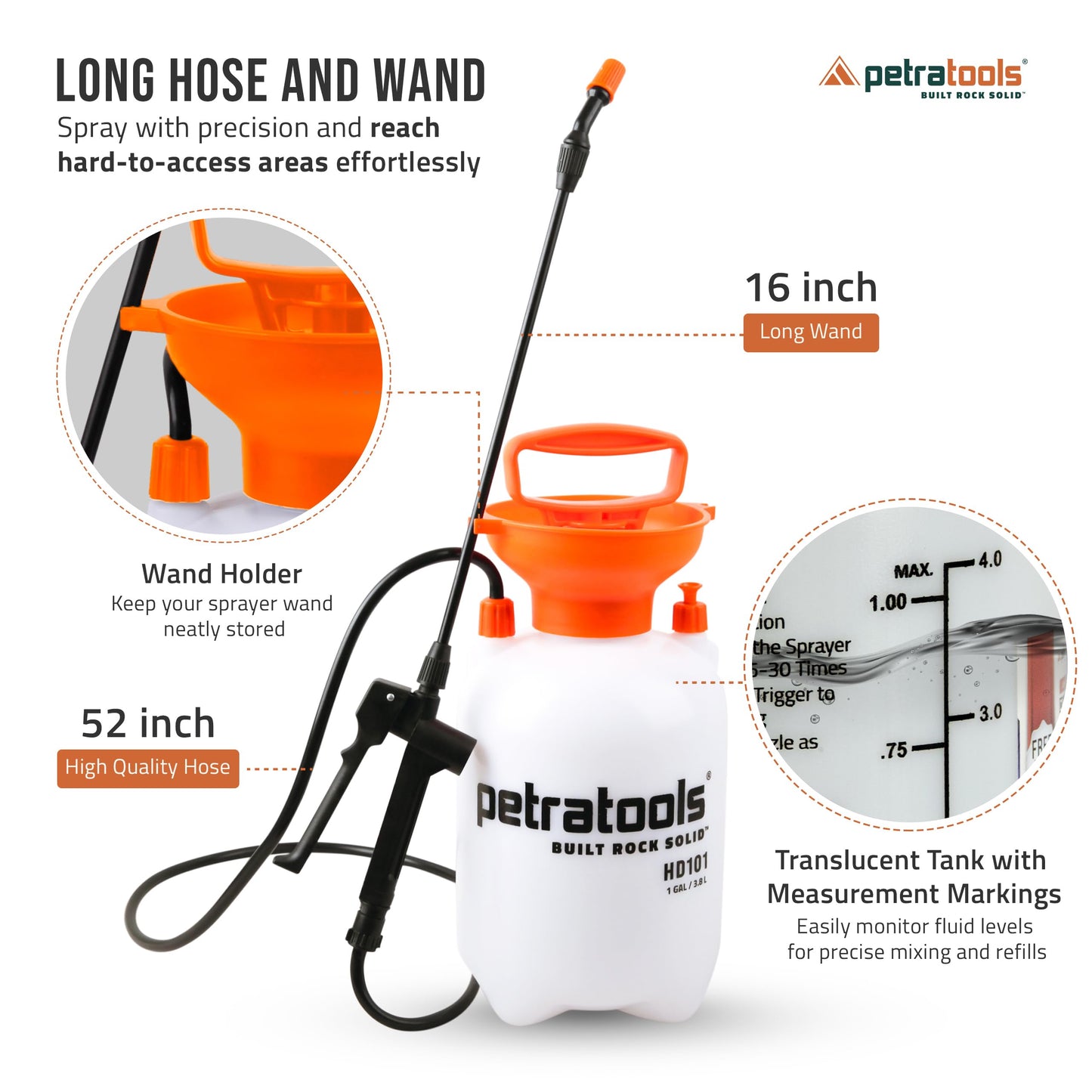 PetraTools Landscaping Bundle: Rock Glue Max 32 oz & 1-Gallon Pump Sprayer for Secure and Easy Application