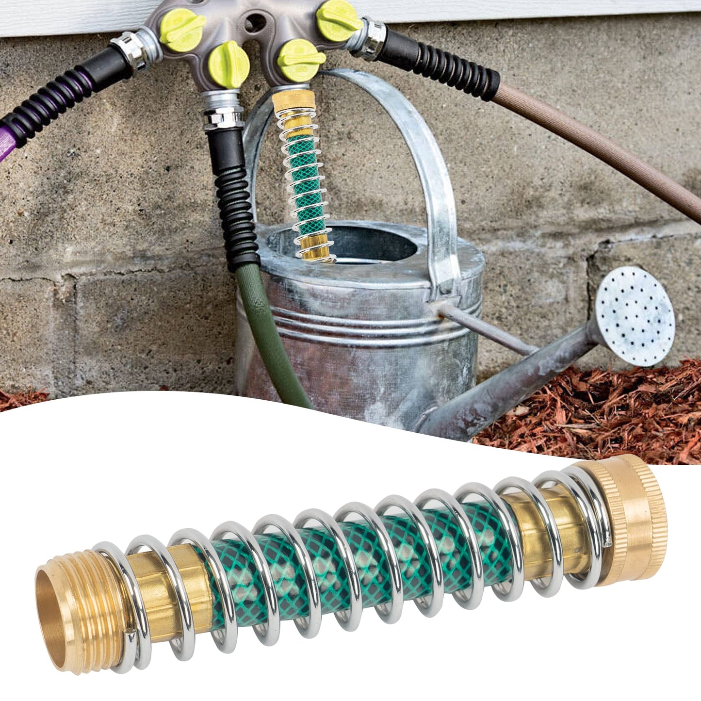 Hourleey Garden Hose Protector, Hose Extension Adapter with Coil Spring (4 PCS)