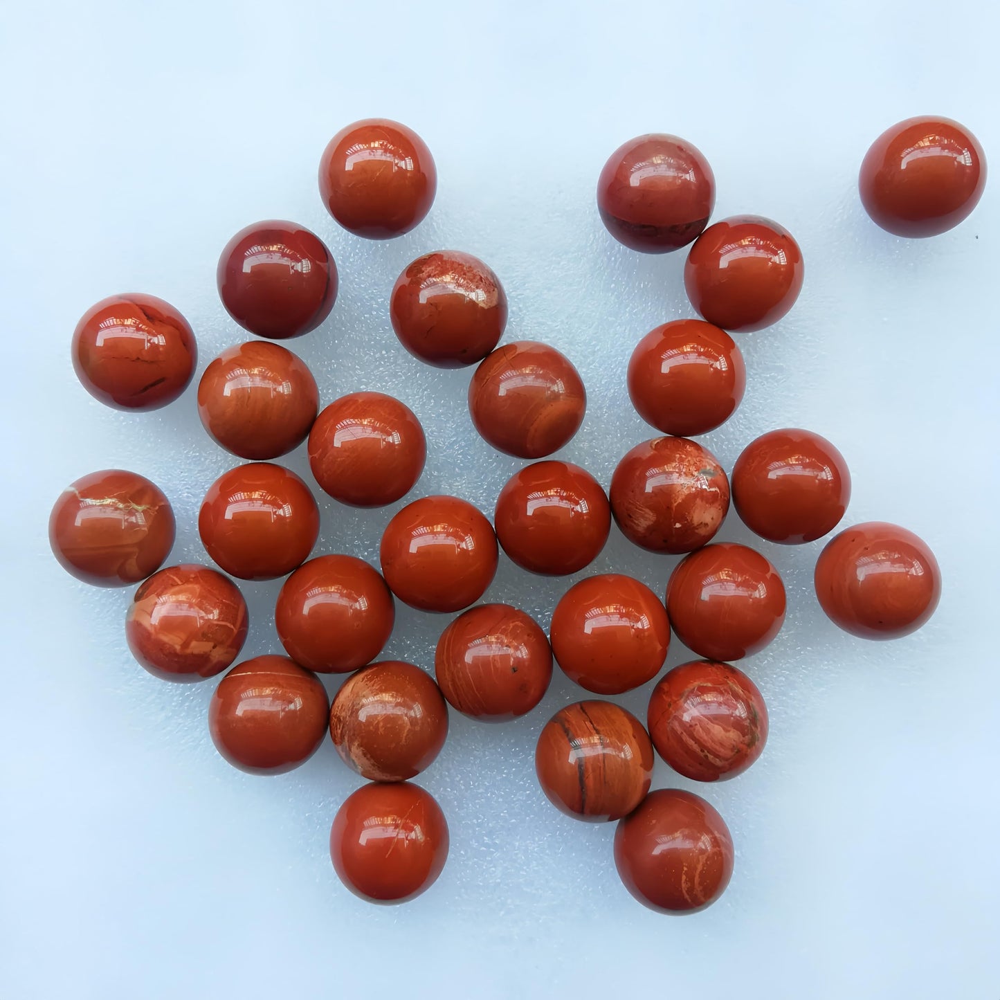 Sunshcat Natural Red Jasper 0.78 Inchs Crystals and Healing Stone Ball Set,Home Desktop Feng Shui Array Decoration(7 Pieces) ﻿