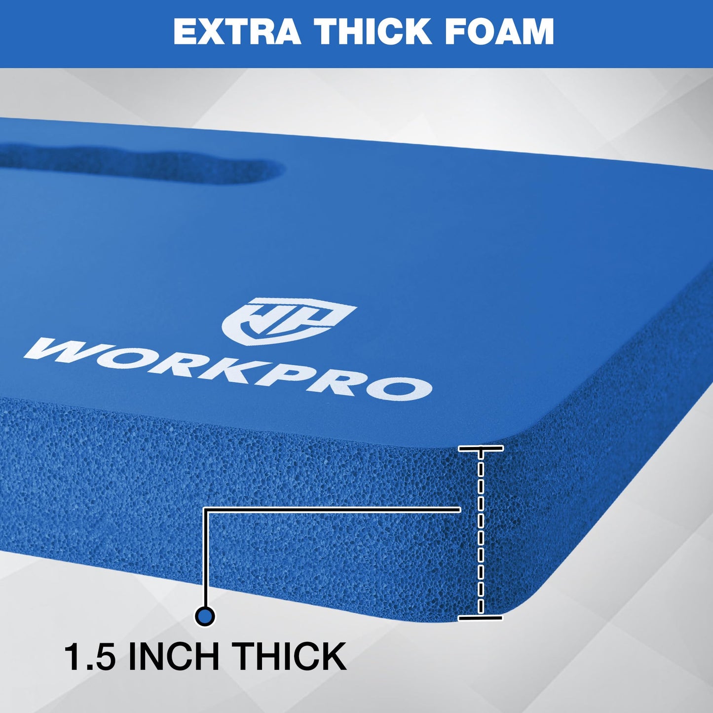WORKPRO Extra Thick Kneeling Pad, Soft NBR Foam Cushioning for Knee, Large Foam Kneeler Mat for Gardening, Bathing Baby, Exercise, Workout Supplies, 17.5 x 11 x 1.5 in, Blue