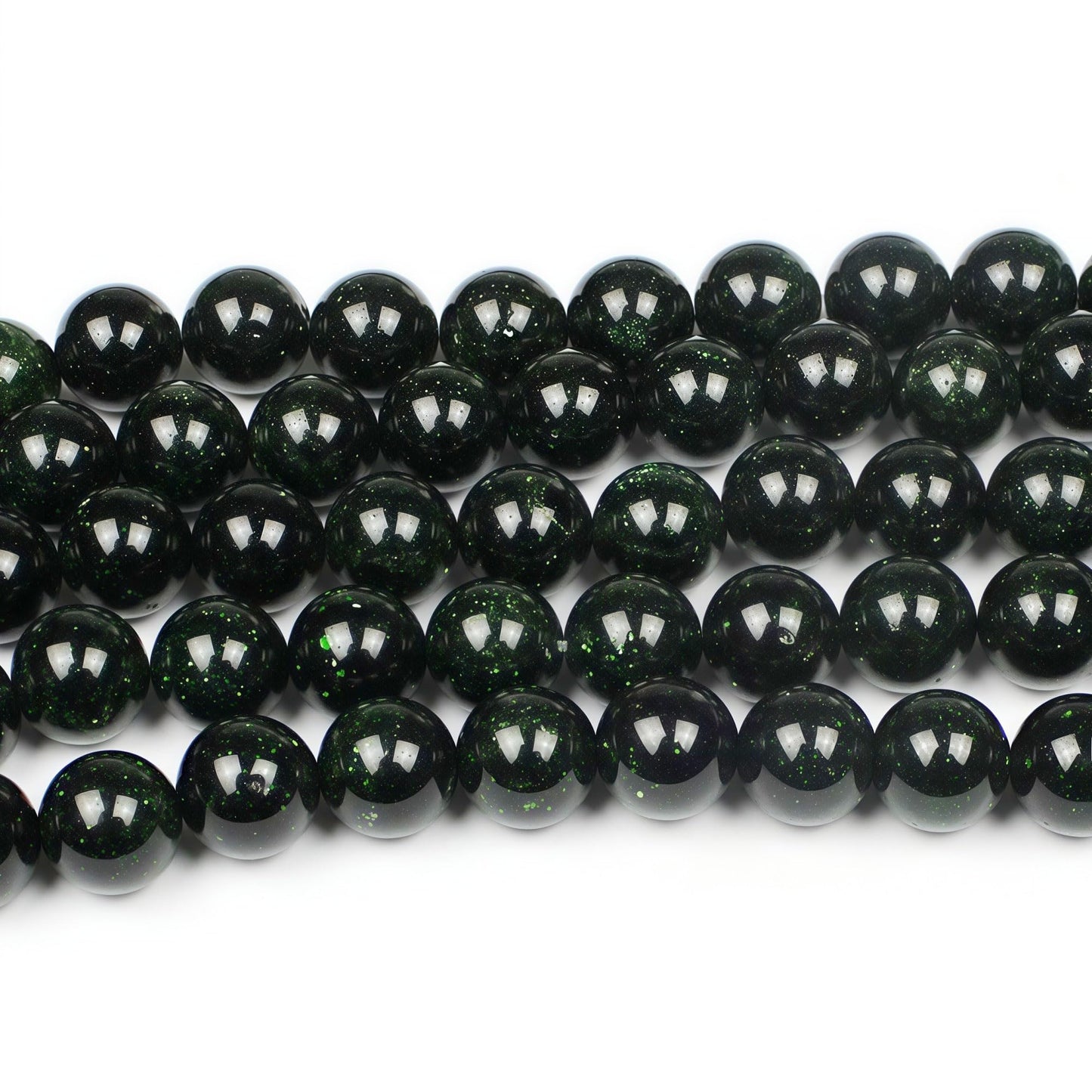 MJDCB Best Sellers Green Sand Stone Round Stone Beads for Jewelry Making DIY Bracelet Necklace (6mm)