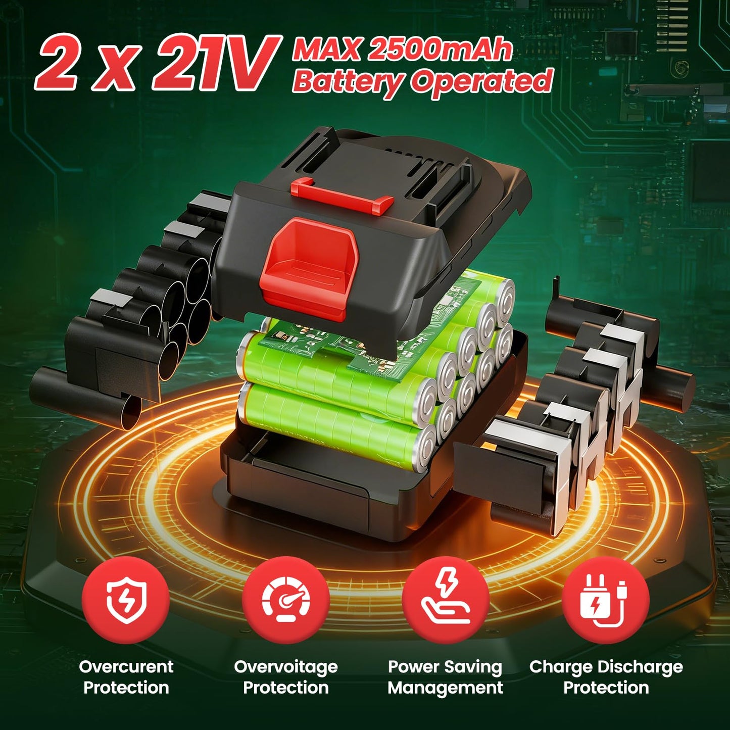 ALSO GO 21V Cordless String Trimmer, 2 * 2.5Ah Battery with Fast Charger, 12'' Weed Wacker with Auto Line Feed, 2-in-1 Weed Eater Battery Powered & Edger Lawn Tool with 10 Lines for Yard & Garden
