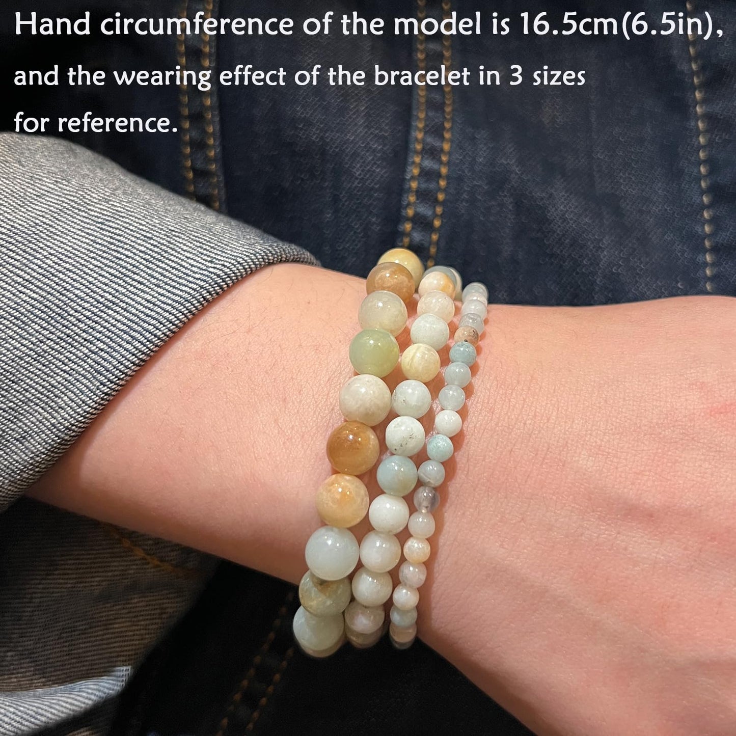 CHCCOYE 4mm Natural Healing Gemstone Bracelet Handmade Yoga Stretch Elastic Bracelet Stress Relief Crystal Jewelry for Men and Women (4mm, Mulitcolor Amazonite)