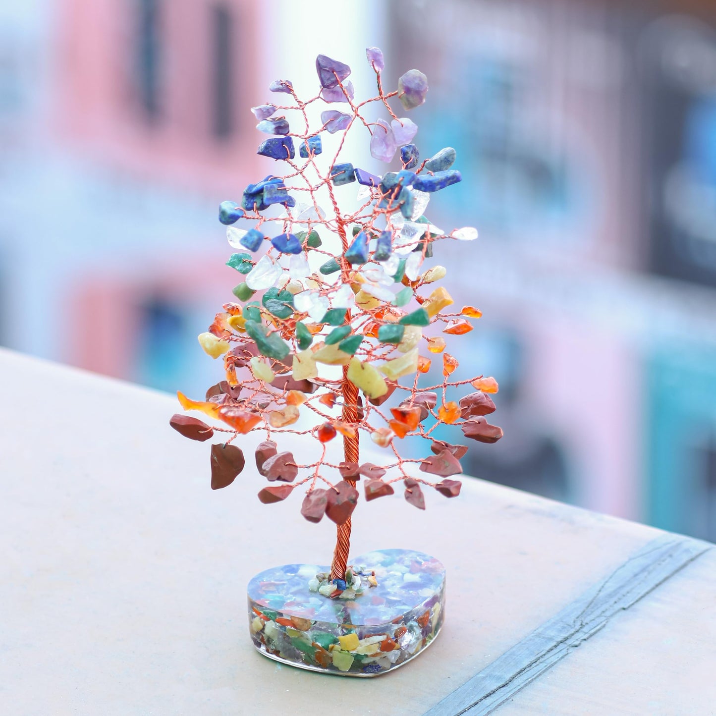 Crocon® 7 Chakra Heart Base Birthday Gifts for Women, Men & Friends | Tree of Life Crystals and Healing Stones, Home & Office Decor, Money Tree, Women Gift Ideas, House Warming Gifts New Home for Mom