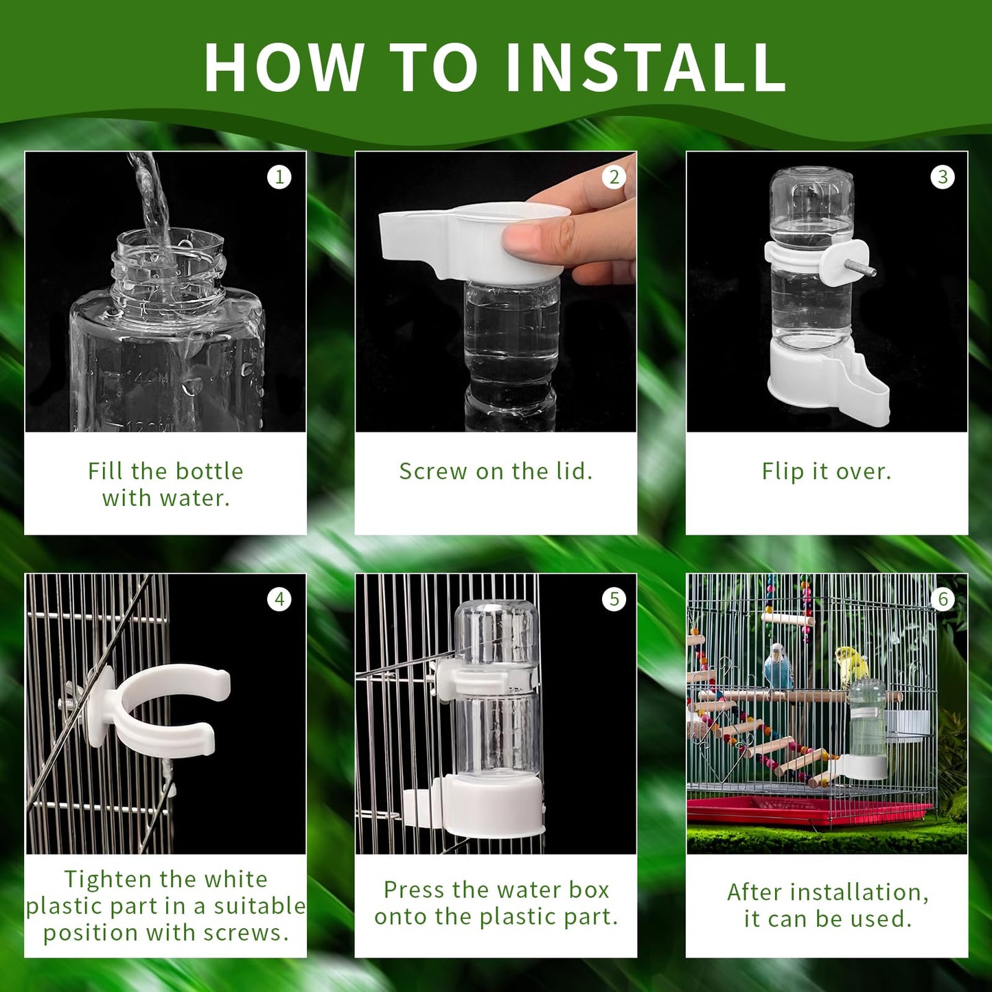 Pet Bird Automatic Water Dispenser,Bird Cage Hanging Drinking Device,Automatic Parrot Water Feeder,Budgies, Birds, Love Birds, Canary Drinking Fountains