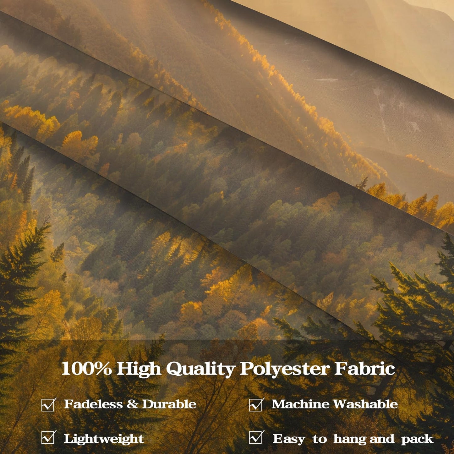 kampdream Landscape Tapestry, Scenery Art Wall Tapestries, Nature Wall Decor for Bedroom Living Room Backdrop Warm Sunset Mountain 36×48 inches