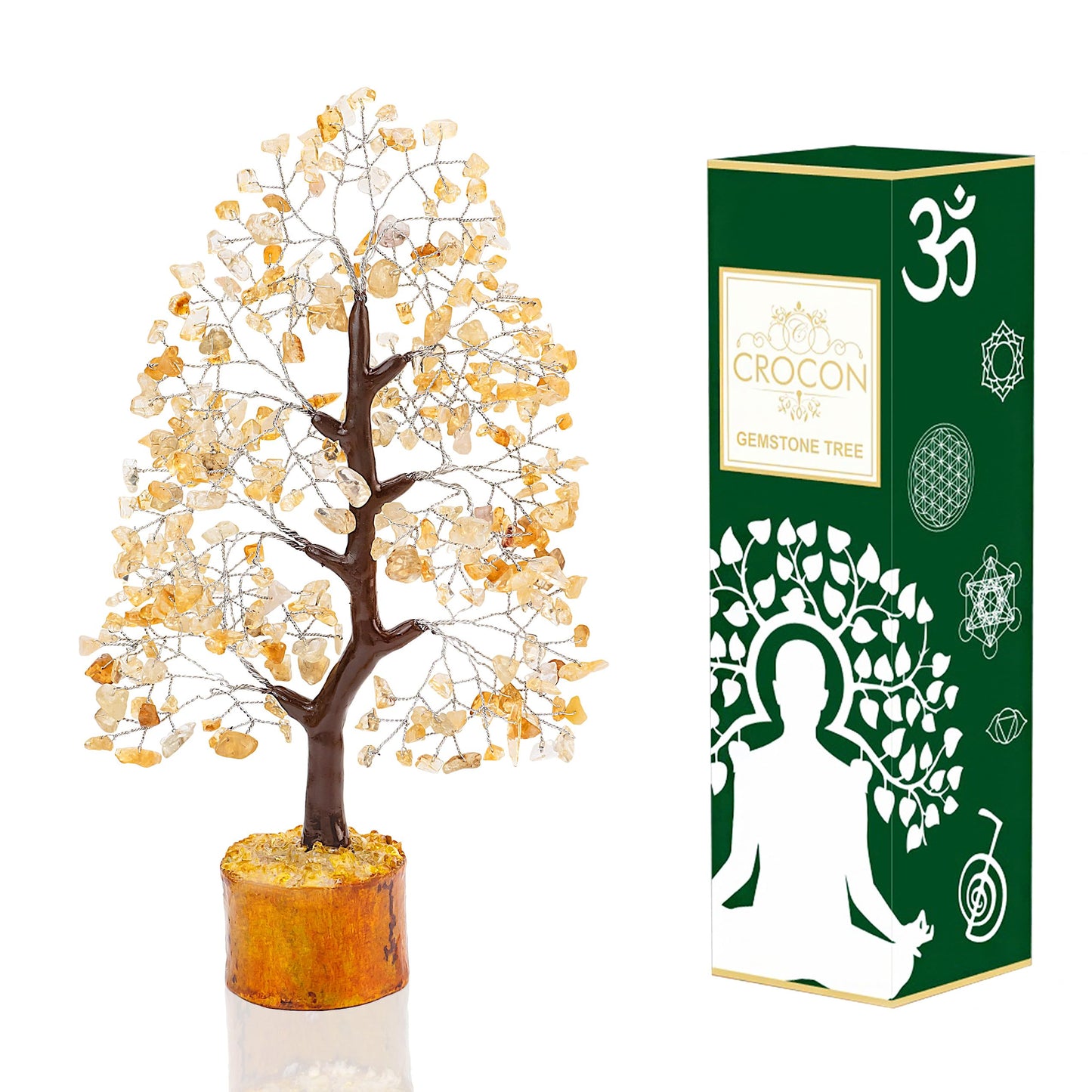 Crocon® Citrine Birthday Gifts for Women, Men & Friends | Tree of Life Crystals and Healing Stones, Home & Office Decor, Gemstones Money Tree, Women Gift Ideas | House Warming Gifts New Home for Mom