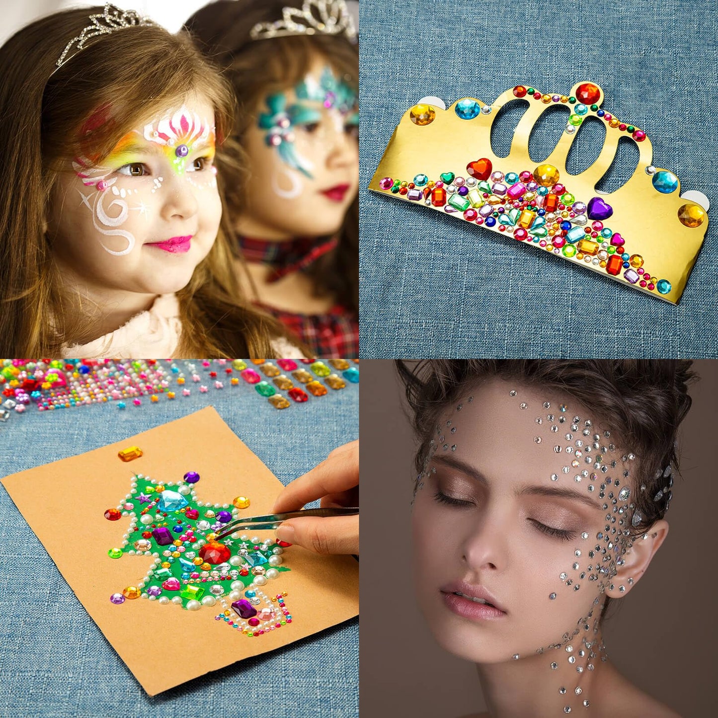 2774PCS Gem Stickers, Self Adhesive Gems for Crafts, Acrylic Bling Heart Sticker, Jewel Stickers Crafts self Adhesive, Assorted Shapes Jewels Rhinestones Sticker, Craft Supplies for Kids