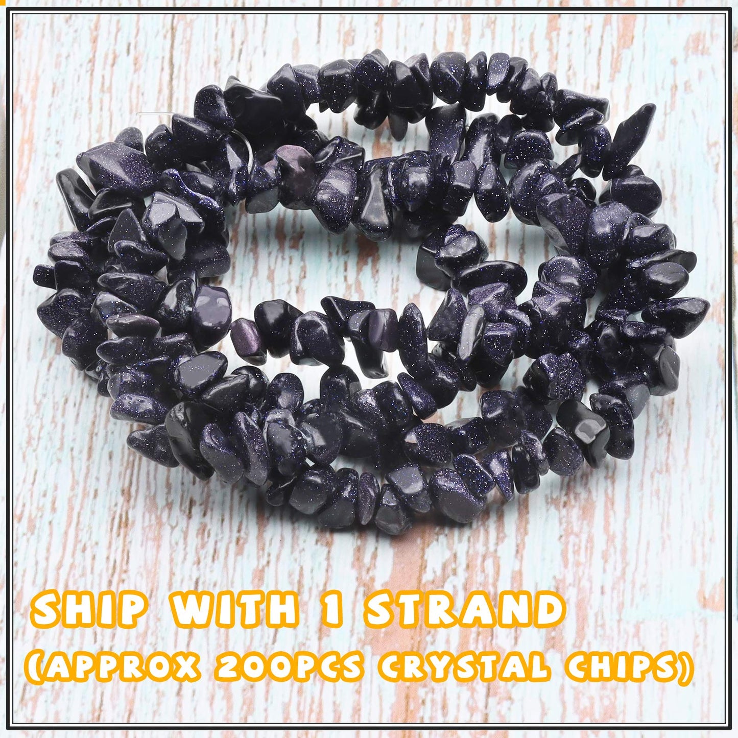 500 pcs Natural Chip Stone Beads, Blue Sand 5-8 mm Irregular Gemstones Healing Crystal Loose Rocks Bead Hole Drilled for Jewelry Making Bracelet