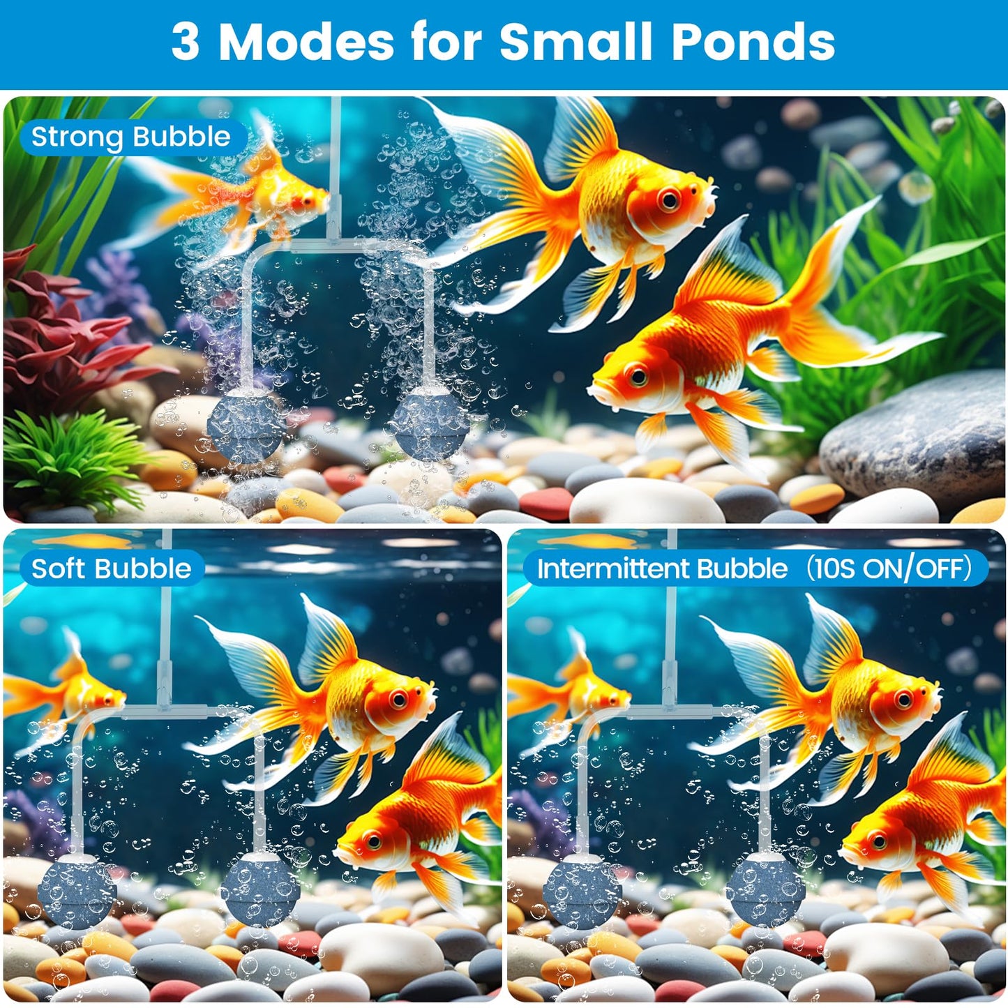 NFESOLAR 3W Solar Pond Aerator with 2200mAh Battery Backup, All-in-One Solar Air Pump, 24/7 Continuous Oxygenation, Quiet Operation, 3 Modes Bubbler, Portable for Small Ponds, Fish Tanks & Hydroponics