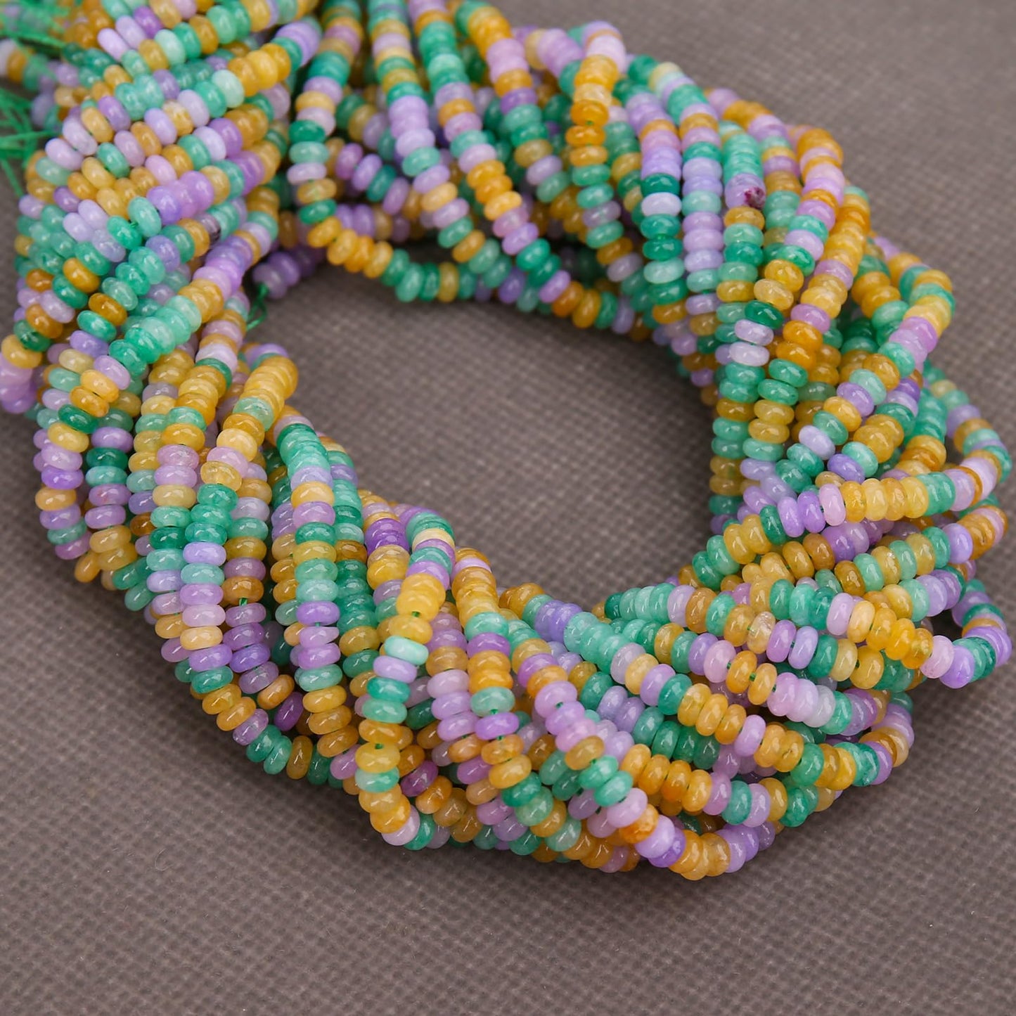 BONNY BOXX 1 Strand (150PCs) Natural 2 * 4mm Colorful Rondelle Beads, Natural Abacus Disk Stone Beads Loose Spacer Gemstone for DIY Bracelet Necklace Jewelry Making