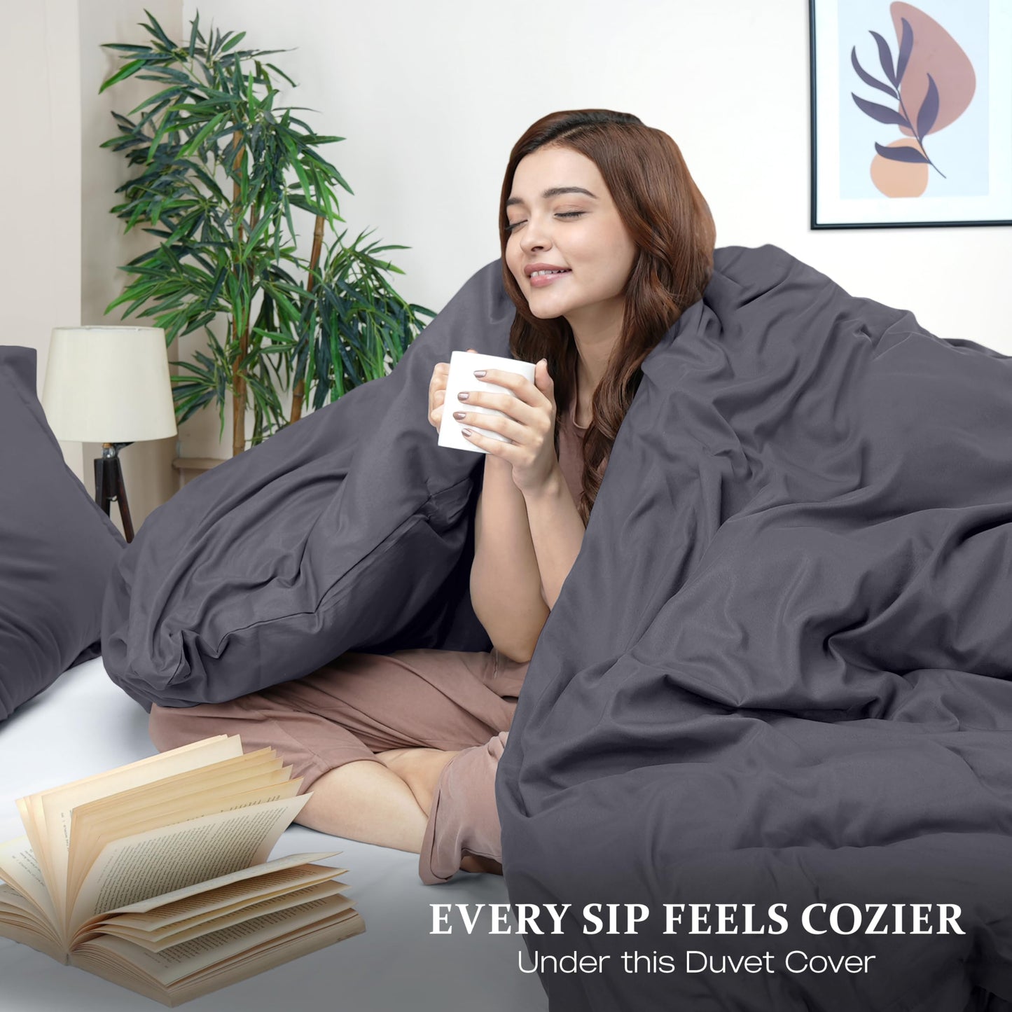 Utopia Bedding Duvet Cover Queen Size - 3 Piece with Zipper Closure - 1 Comforter Cover 90X90 Inches & 2 Pillow Shams 20X26 Inches (Grey) Comforter Not Included