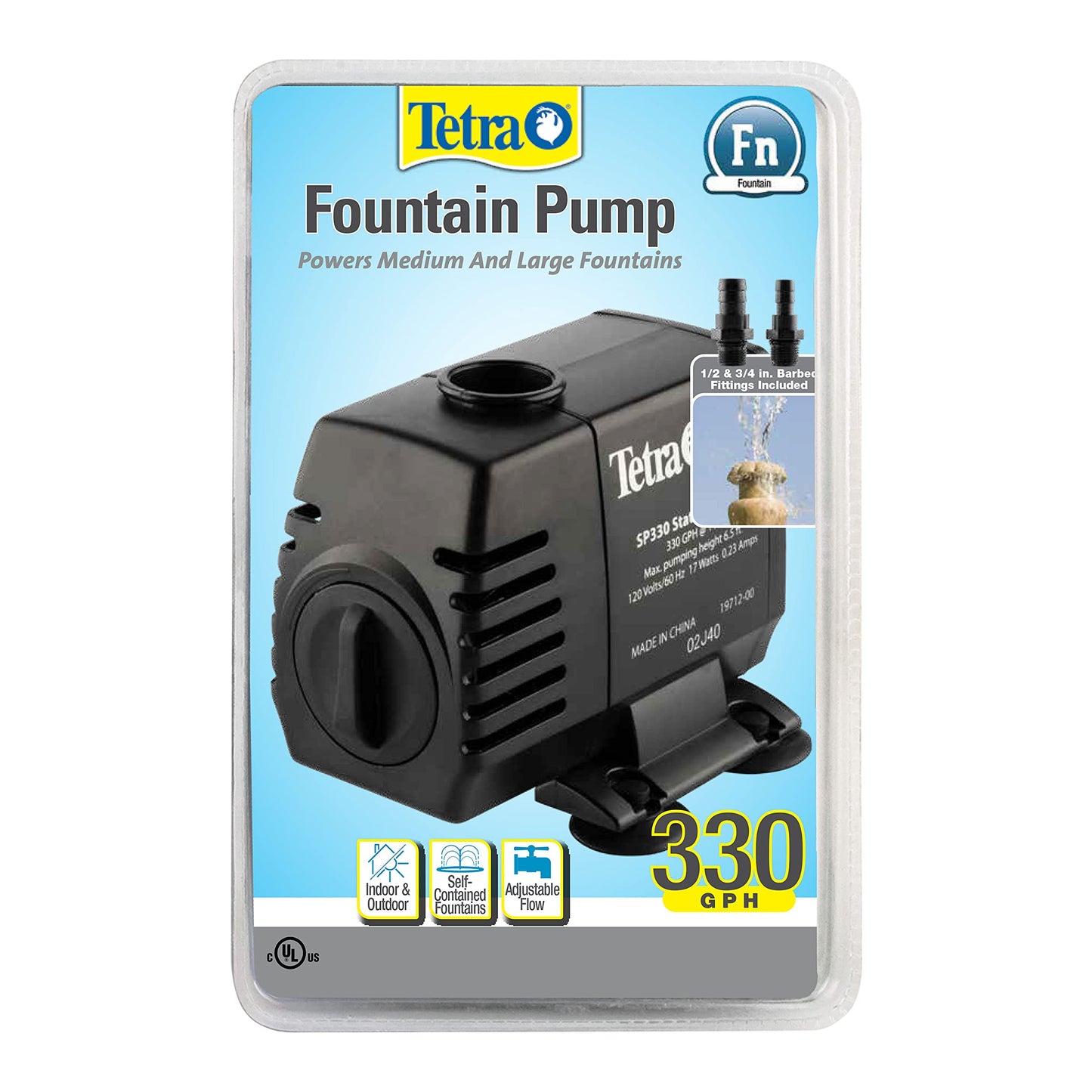 Tetra Pond Statuary Pump 330, Powers Medium and Large Fountains