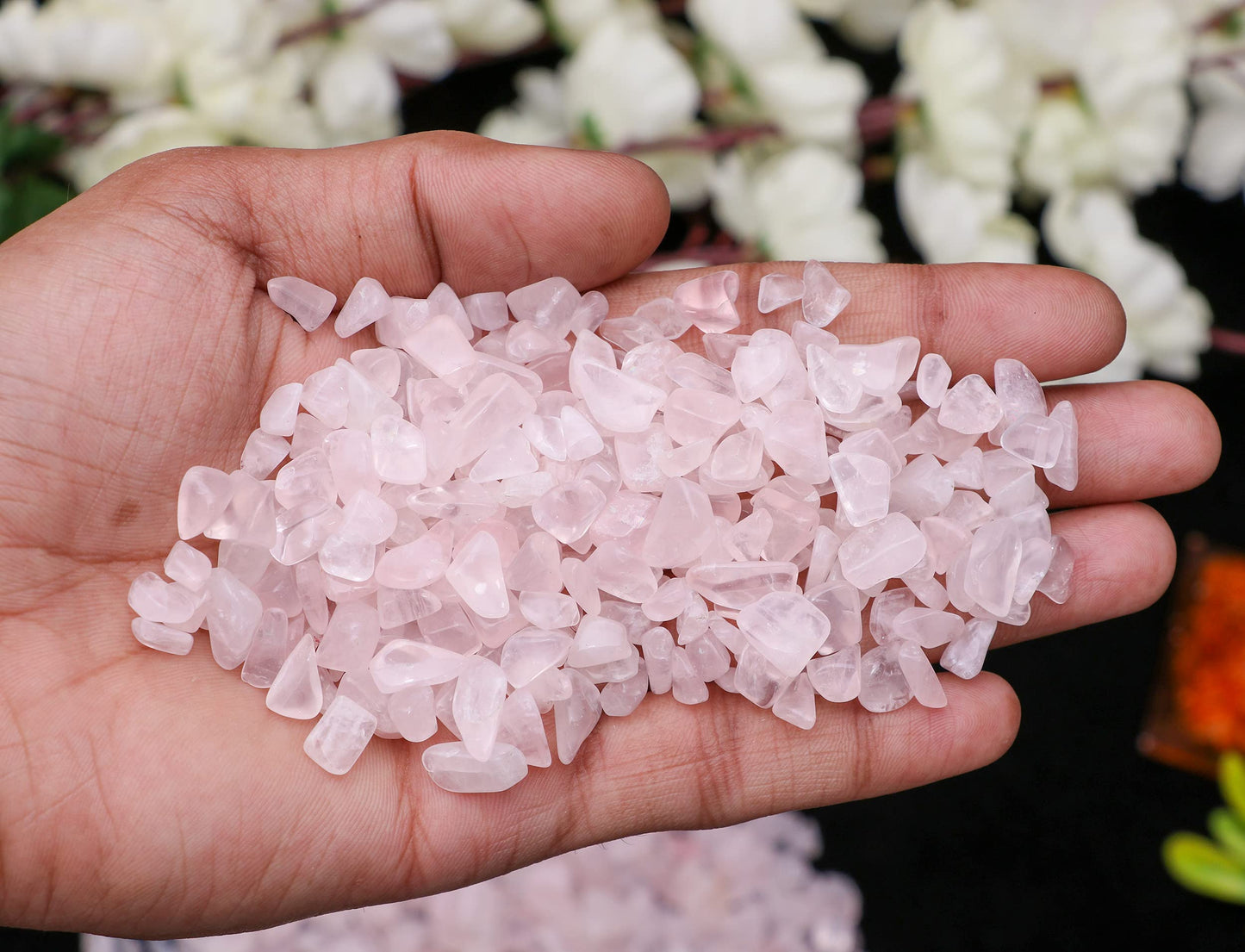 ZAICUS Rose Quartz Crystal Chips Bulk Gemstone Healing Crystal Natural Irregular Shaped Crushed Stone Reik Healing Tumbled Chips Crystal Chips for Witchcraft & Jewelry Making Home Decoration 1 Lb