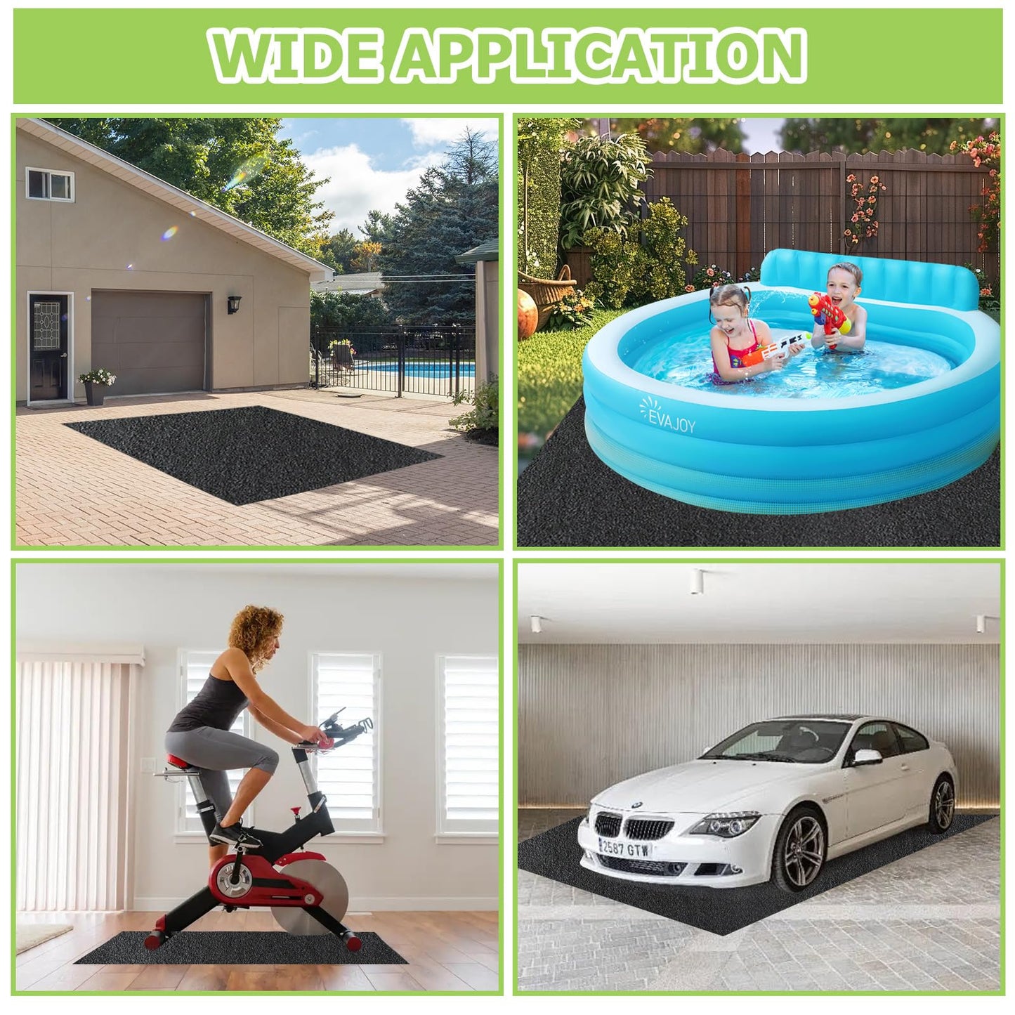 RUNZEG Outdoor Storage Shed Floor Mat, 6 * 8.2FT Waterproof Washable Garden Flooring Pad with Non Slip Backing, Soft Furniture Patio Covering Carport dust Oil Mat-Tool Shed, Storage Shed Not Included