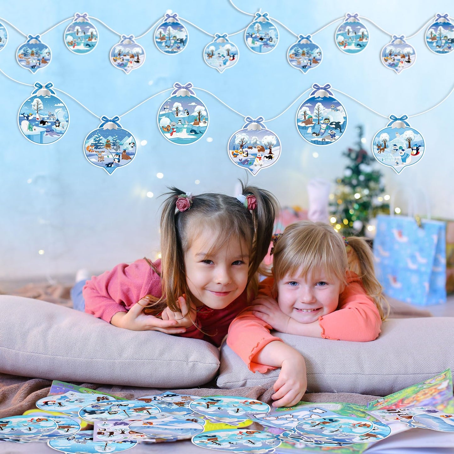 Containlol 48 Sets Winter Crafts Kits for Kids Winter Polar Animal Crafts for Kids Make Your Own Polar Animal Crafts Kits Winter Craft Ornaments DIY Art and Crafts for Home Class Activities