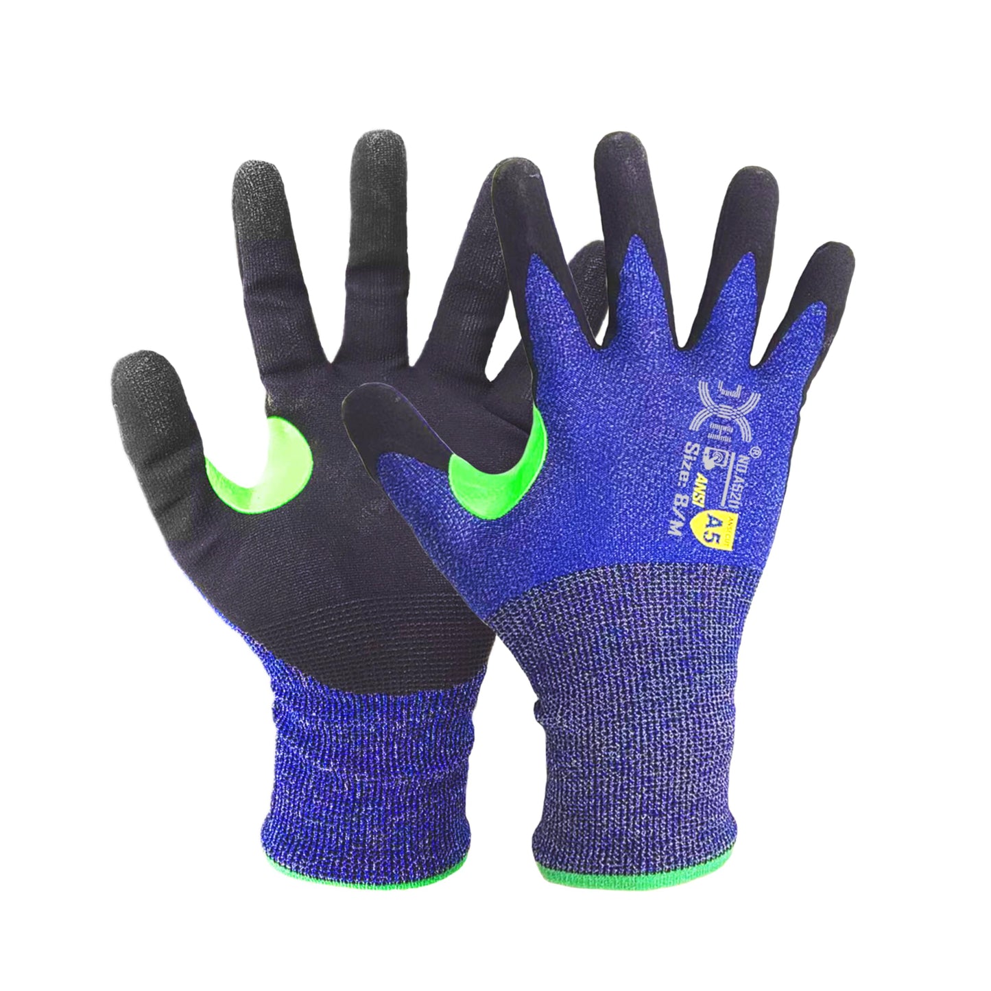 J H 24G Ultra Thin A5 Cut Resistant Gloves, HPPE Nitrile Coated Breathable Work Gloves, Touchscreen Friendly, 3 Pairs (M (3Pairs))