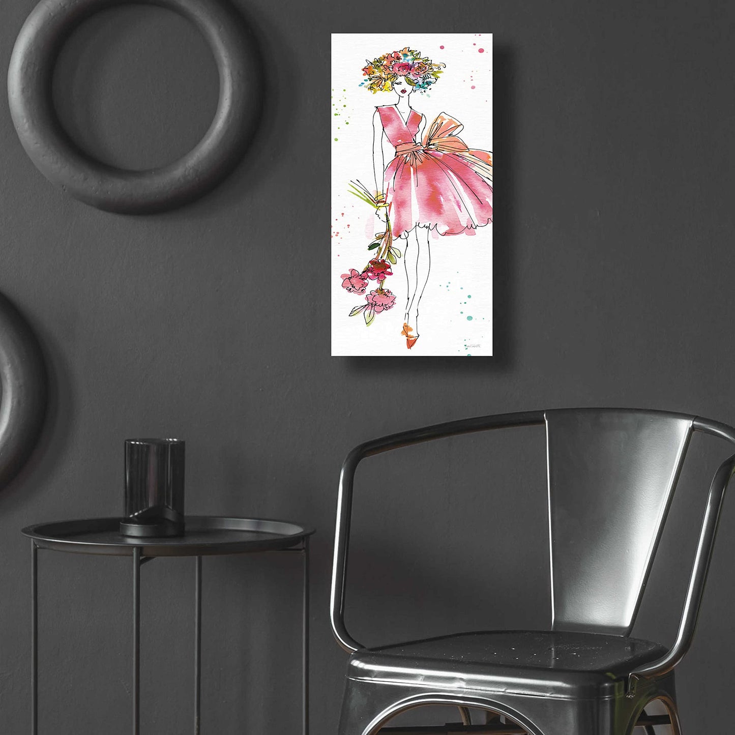 Epic Art 'Floral Figures V' by Ann Tavoletti, Acrylic Glass Wall Art, 12"x24"