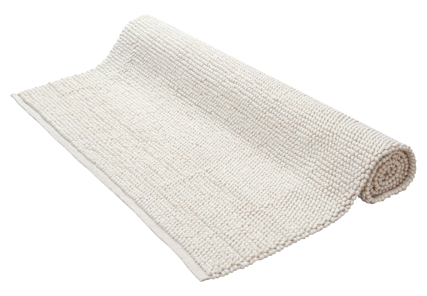 Savi Home Handwoven Wool Cotton Blend Area Rug 4x6', Textured Popcorn Braided Ivory Rug, Soft Thick Farmhouse Contemporary Living Room Carpet, Neutral Modern Decorative Floor Rug