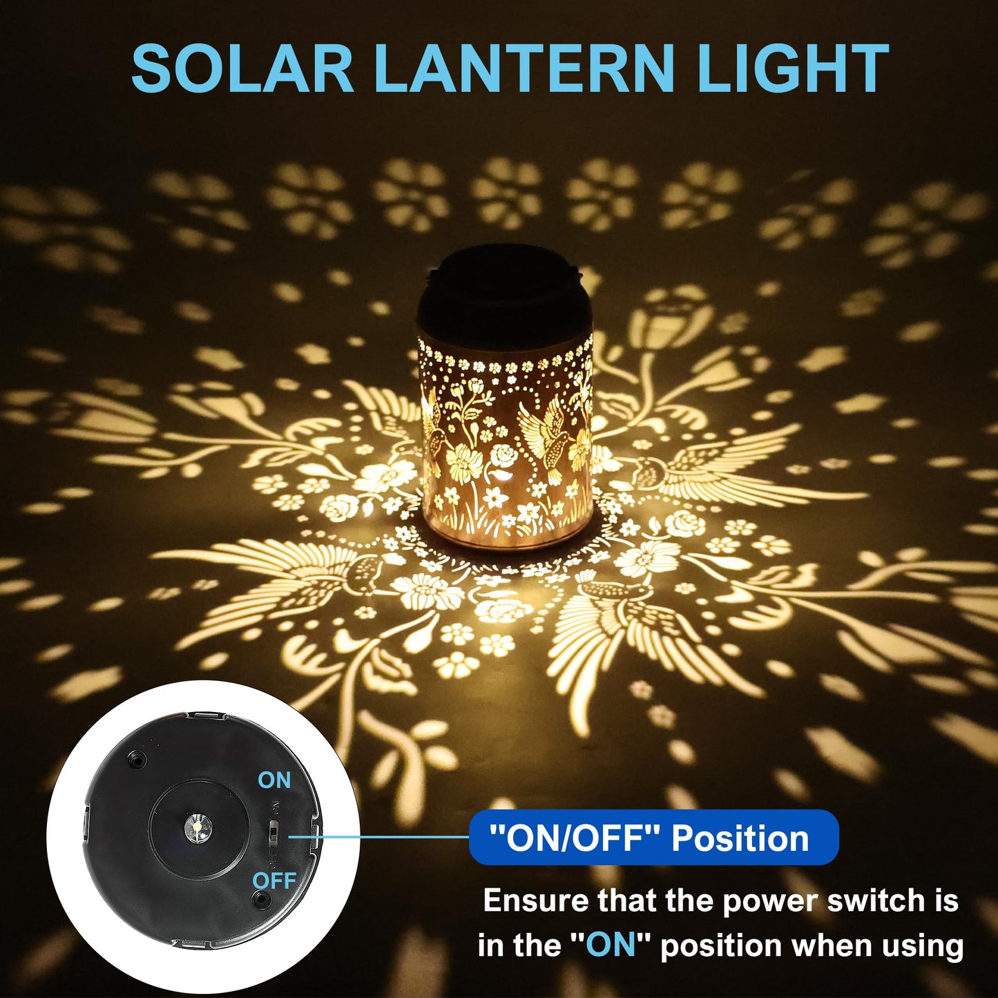 JEJOT Hummingbird Solar Lanterns Outdoor Waterproof, Mothers Day Gifts, Birthday Gifts for Women Mom Grandma,Metal Hanging Solar Lantern for Yard,Garden,Porch Landscape Deconrations-2 Pack