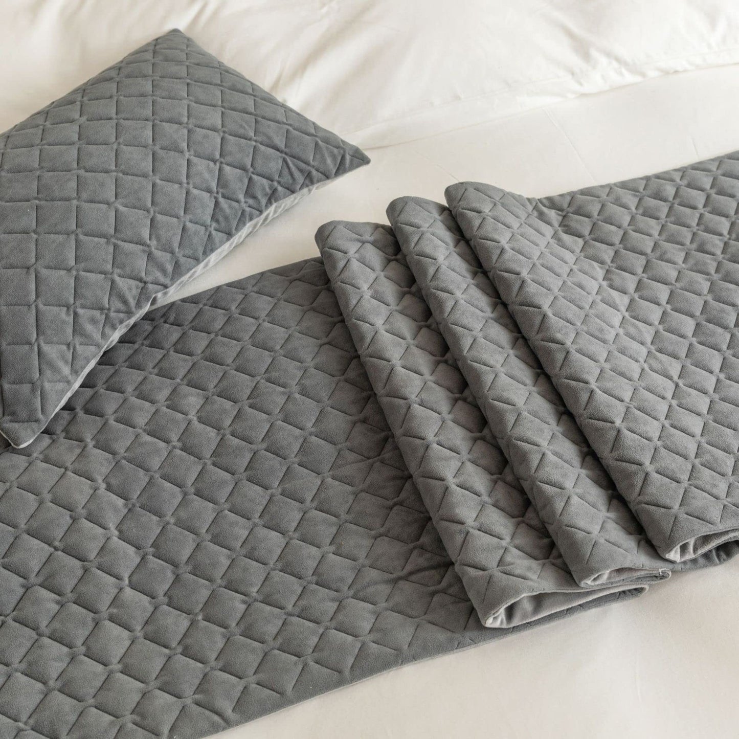Eseriallen Bed Runner King Size,Gray Bed Runner for Foot of Bed Cushions Set 180X45cm for 1.2m Bed
