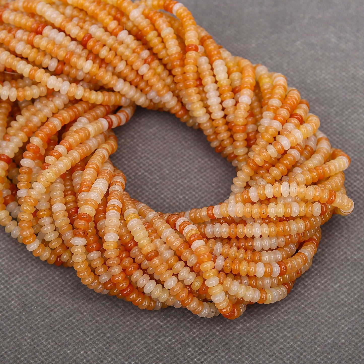BONNY BOXX 1 Strand (150PCs) Natural 2 * 4mm Red Aventurine Rondelle Beads, Natural Abacus Disk Stone Beads Loose Spacer Gemstone for DIY Bracelet Necklace Jewelry Making