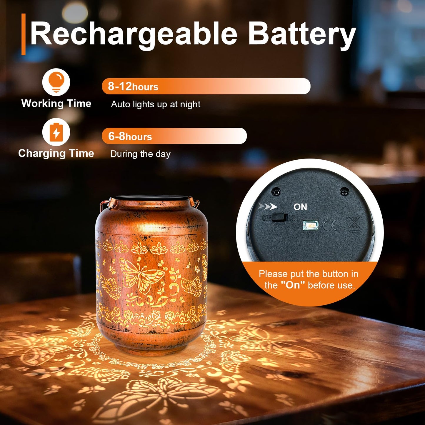 Mothers Day Gifts for Mom Women - Butterfly Solar Lanterns Outdoor Waterproof Metal Hanging Solar Lights for Yard Garden Decor Gardening Ornament Birthday Gifts for Her Grandma