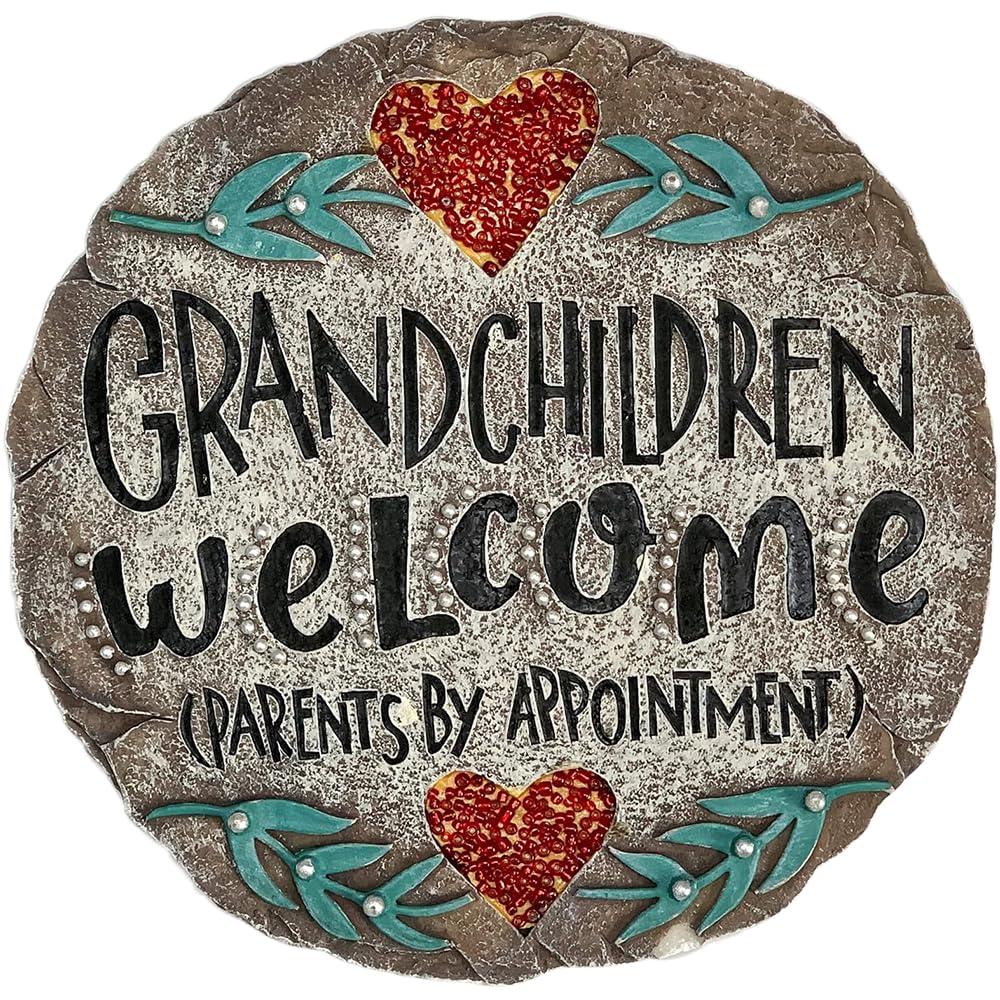 Outdoor/Garden Stepping Stones - Grandma and Grandpa Gifts - Great Grandma Gifts (Grandparents Day Gift Grandchildren Welcome Home)