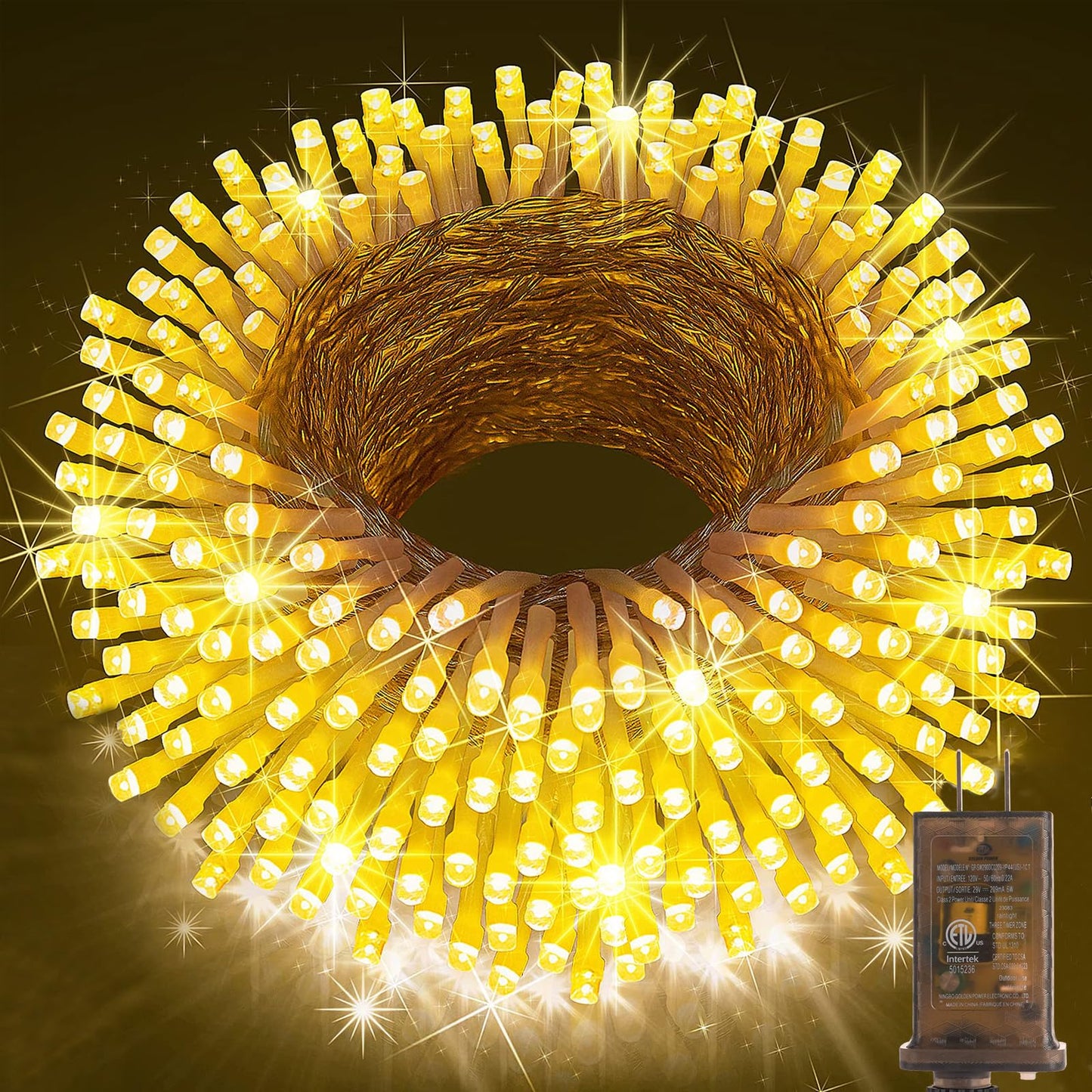 KNONEW 403ft 1000 LED Christmas String Lights Outdoor 8 Modes & Timer Fairy Light Plug in Waterproof LED Wedding Lights for Xmas Yard Tree Party Holiday Decor (Warm White)