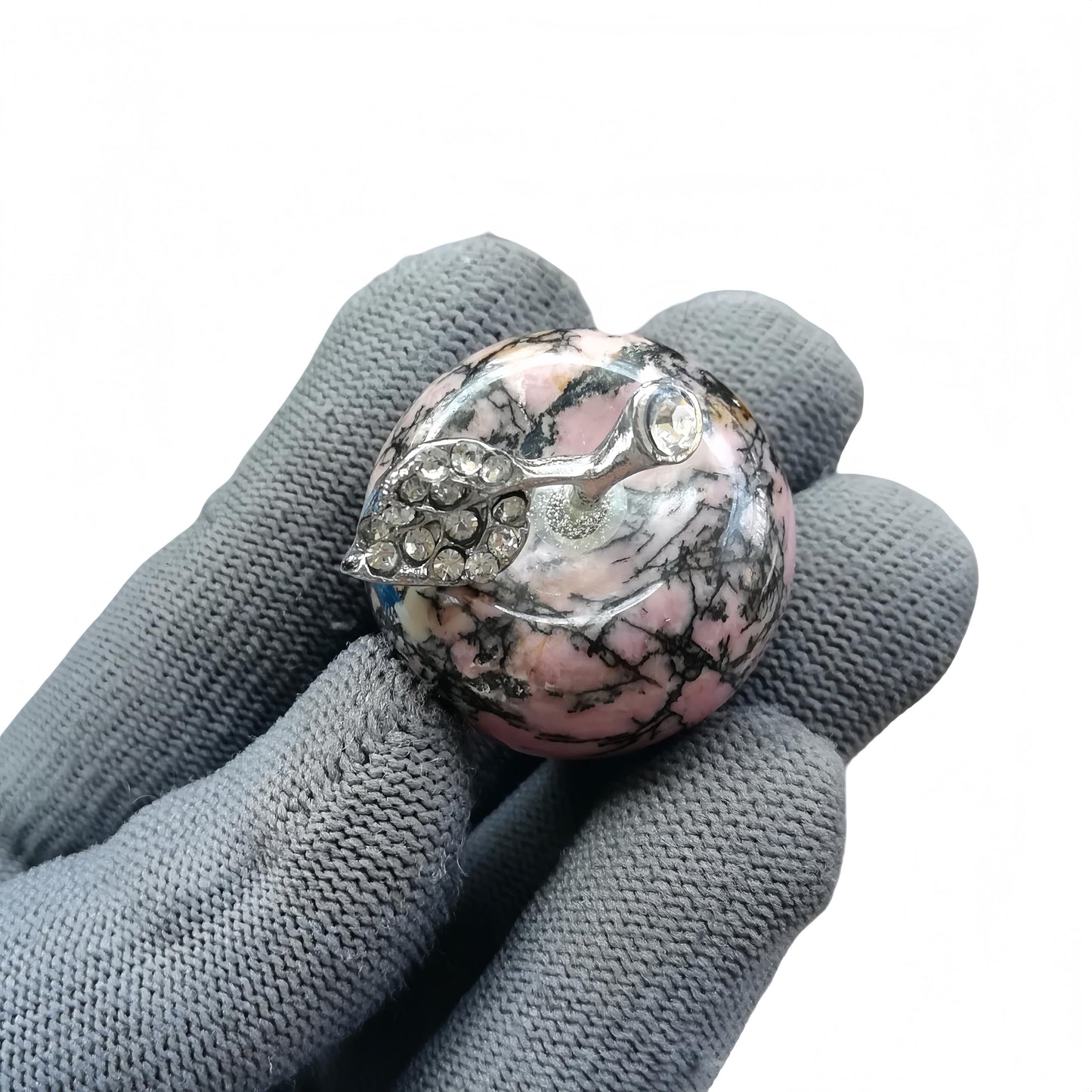 Sunshcat Natural Rhodonite 1.18 Inchs Apple Crystal and Healing Stone Statues,Room Decoration Christmas Decorations Thanksgiving Gifts Office Gifts Collectibles