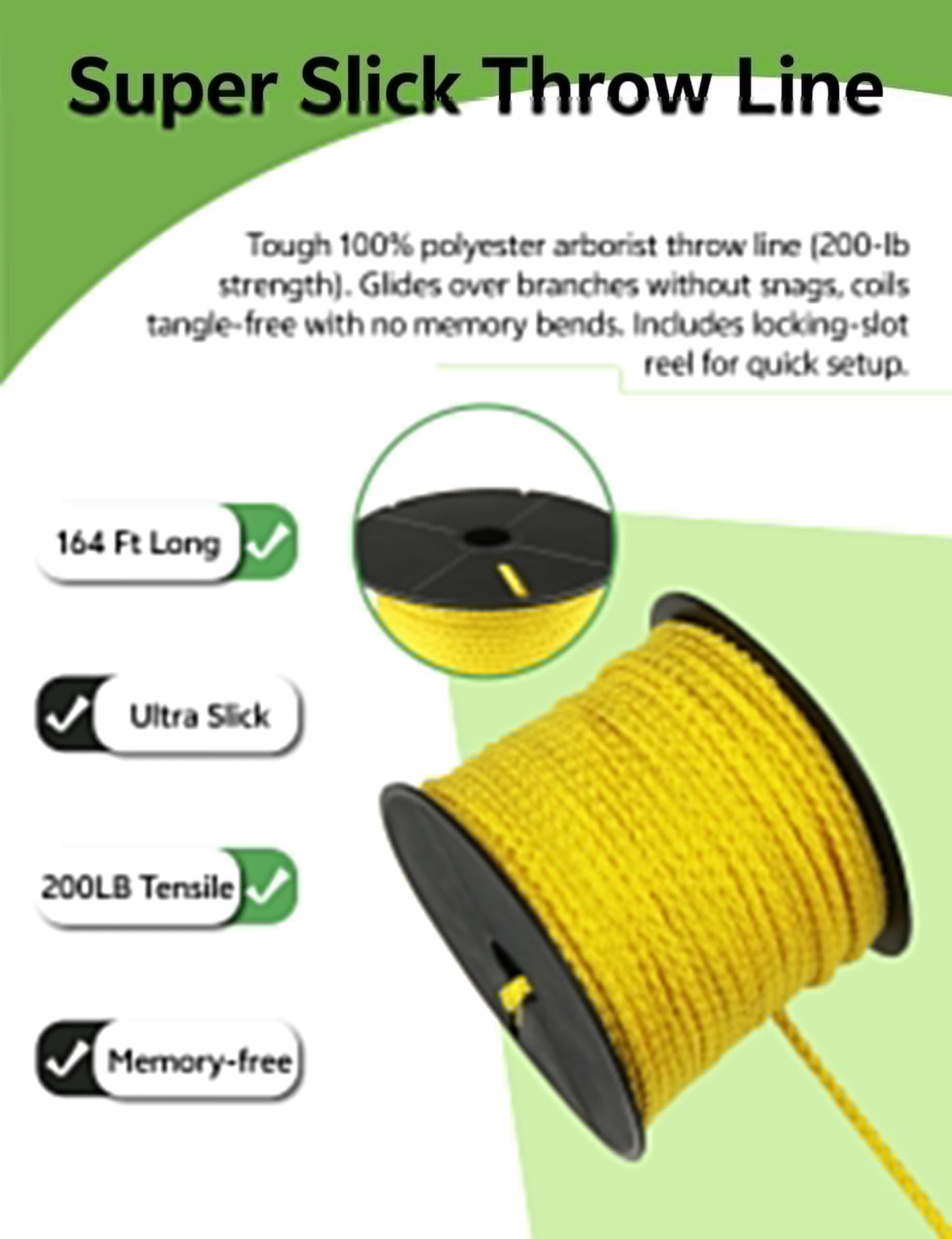 WiseRoot Arborist Throw Line Kit: Ultra Slick Throw Rope & 11/15Oz 900D Throw Weight with Reflective Storage Bag, Arborist Equipment for Tree Work, Climbing, Trimming, High Limb Rigging