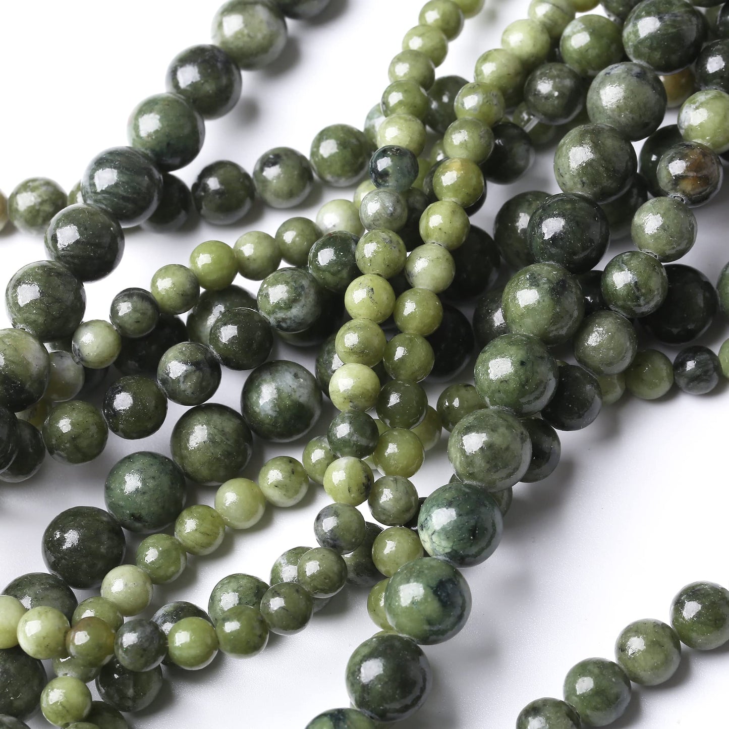 10MM Southern Jade Round Loose Beads Natural Gem Beads Crystal Energy Stone Beads for Jewelry Making DIY Bracelet Necklace