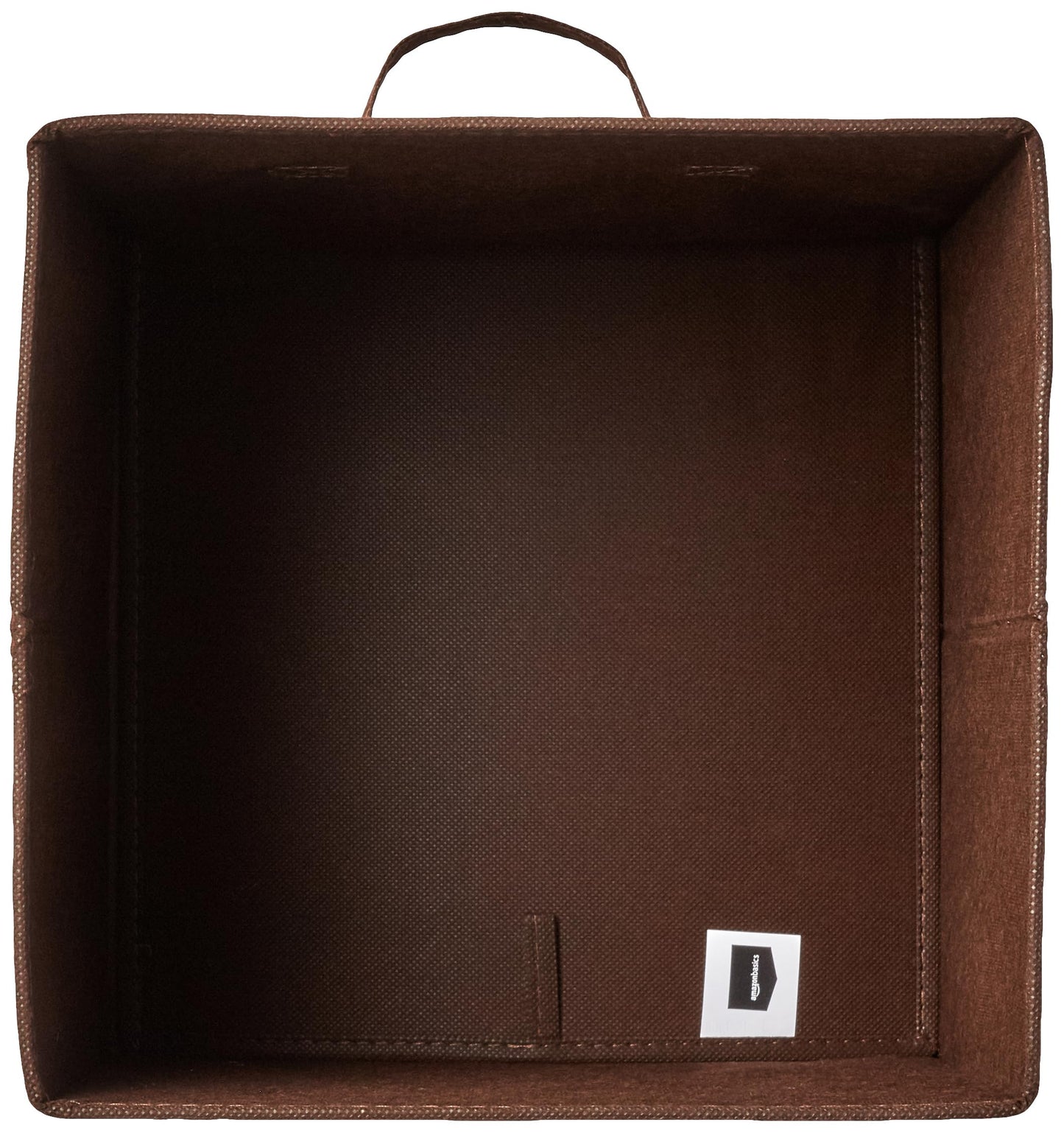 Amazon Basics Collapsible Fabric Storage Bins with Handles, Cube Organizer, Lightweight Fabric, 10.5"x10.5"x11", Brown, 6-Pack