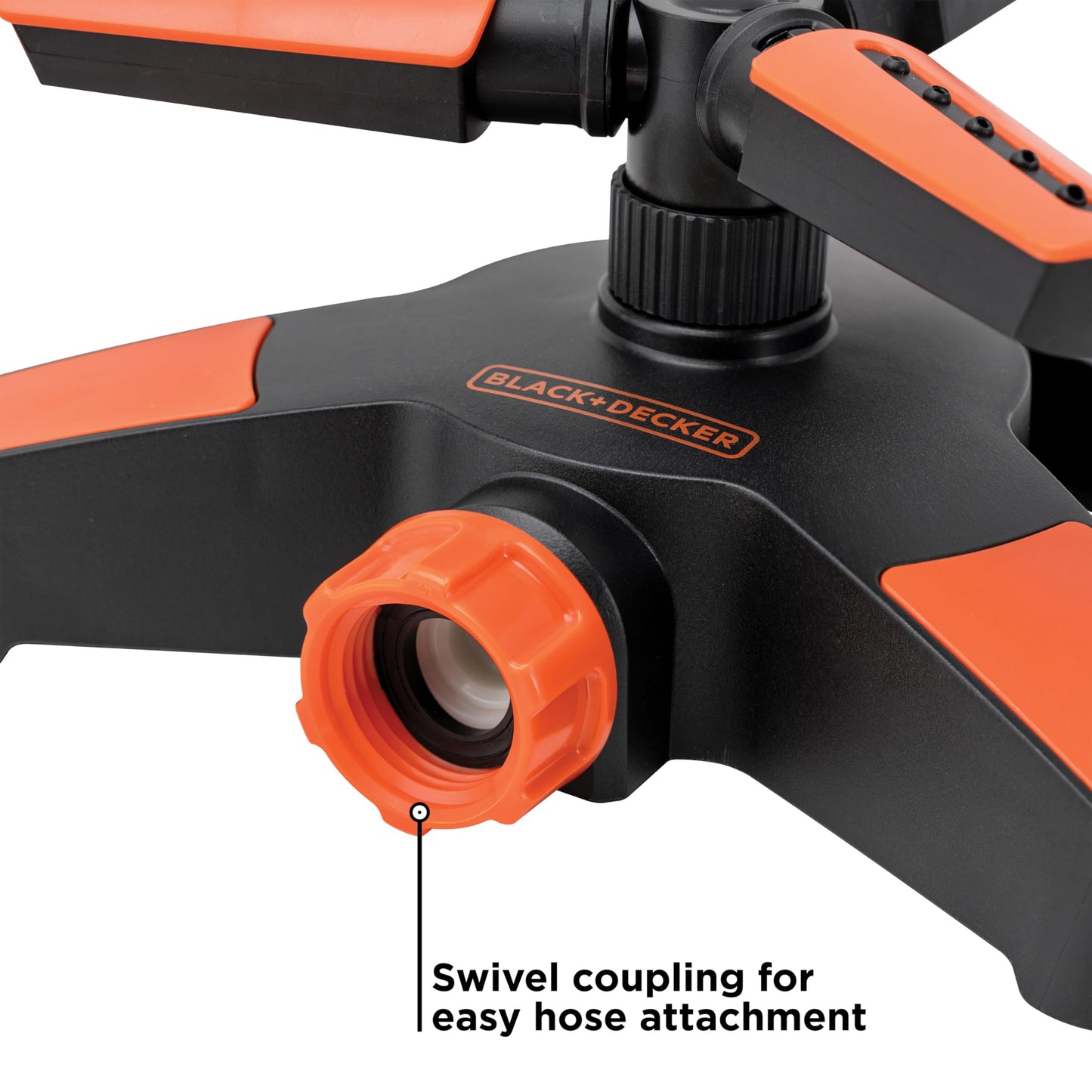 Black + Decker® 3-Arm Adjustable Sprinkler – 360° Coverage, Customizable Spray, 1,216 Square Foot Coverage BD8428