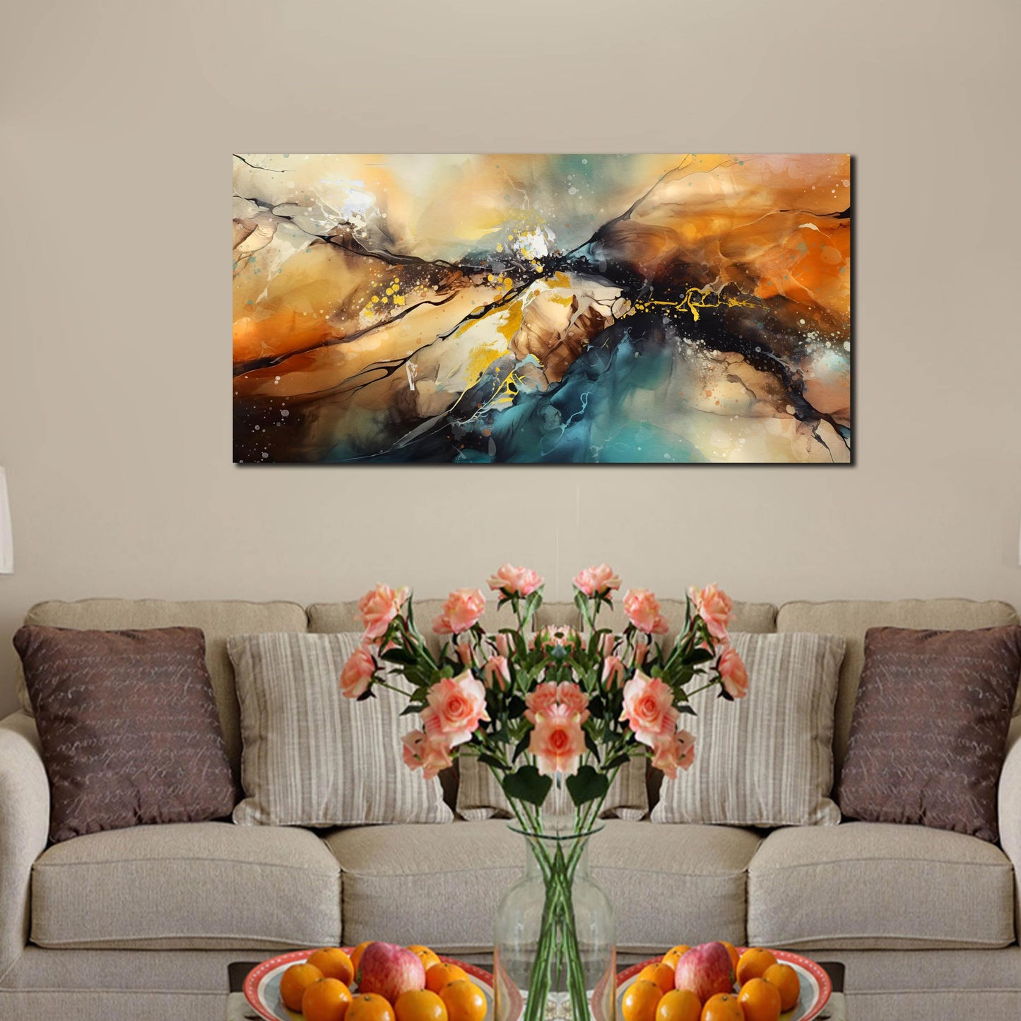 JKWALL77 Abstract Paintings Wall Art for Living Room - Modern Wall Decor for Bedroom Kitchen Room Wall Art Ready to Hang Size 20" x 40"