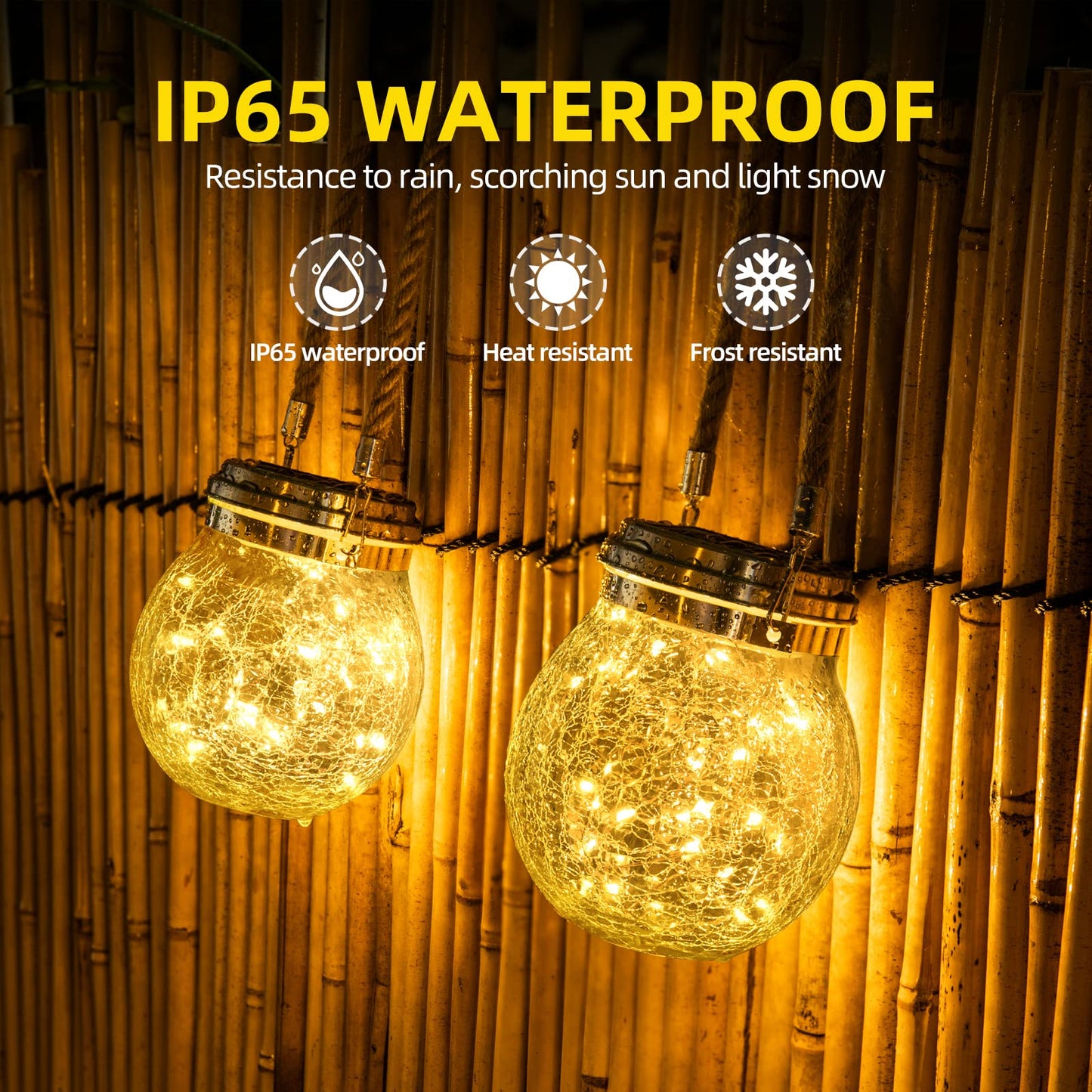 ROSHWEY Solar Lantern Gifts for Women, 2 Pack Hanging Garden Decor Lights Outdoor Waterproof with 30 LED for Halloween Christmas Easter Gift, L Size