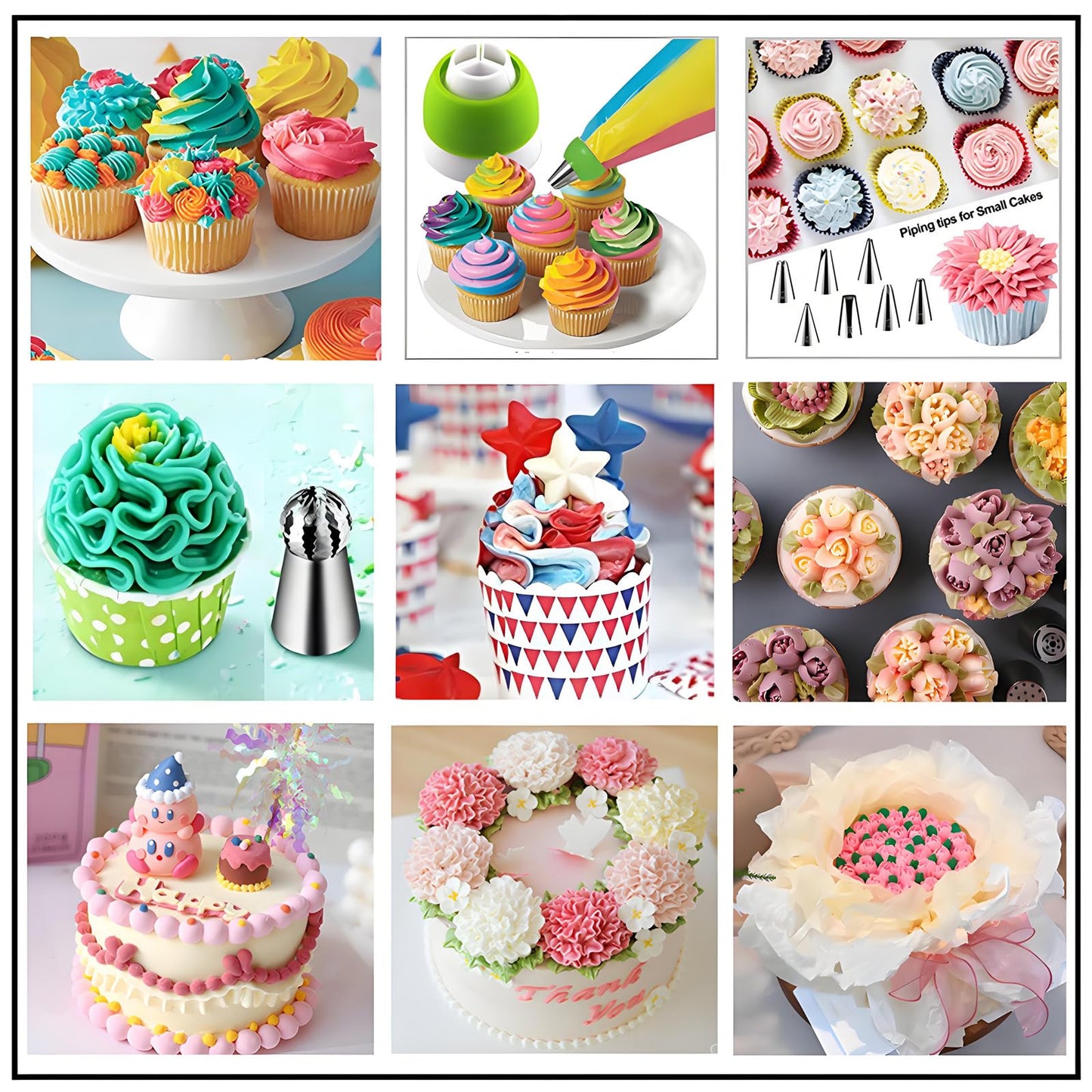 YOQXHY Cake Decorating Kit, 387 Pcs Baking Supplies Tools with 56 Icing Tips, 8 Russian+Ball Tips, 3 Spatulas, 5 Couplers, 8 Carved Pens, 102 Pastry Bags, Storage Box & More, (Pink)