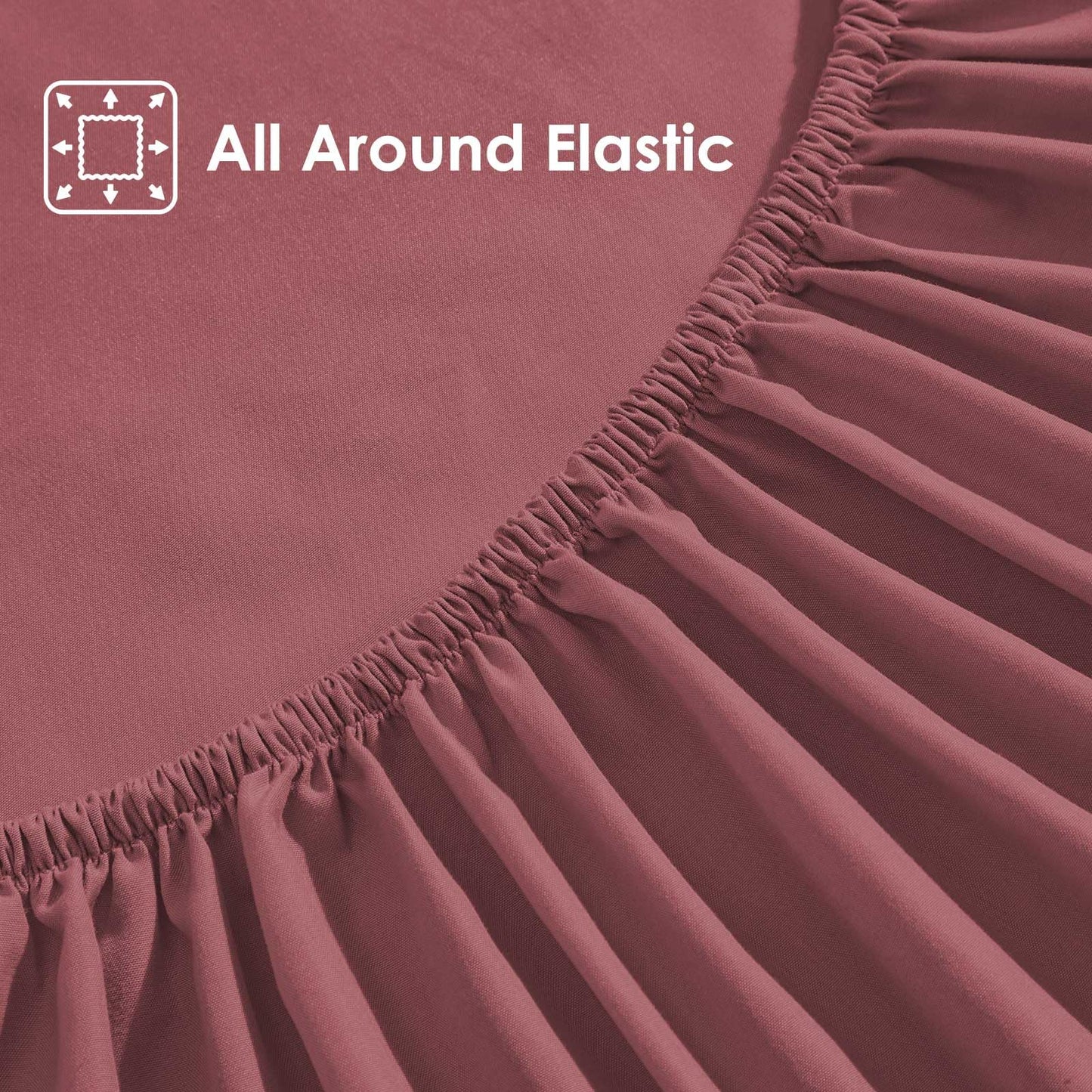 ClevaHome Sheet Set Queen Size, 4-Piece Bedding, Lightweight & Super Soft Easy Care Microfiber– Shrinkage & Fade Resistant Bedding Set with 14'' Deep Pockets (Dusty Rose)
