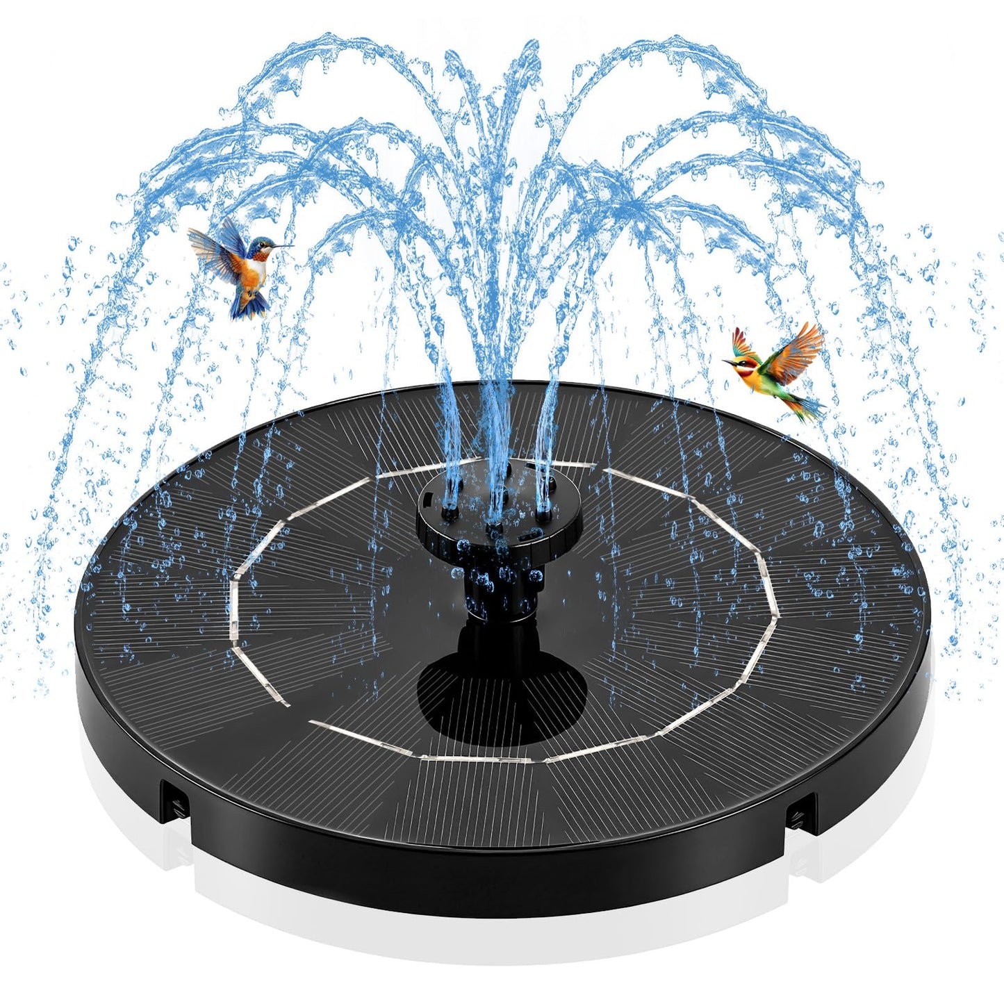 3.5W Solar Powered Water Fountain for Bird Bath Solar Water Pump with 6 Nozzles,Floating Solar Fountain Pump Outdoor Garden Bird Bath Fountain