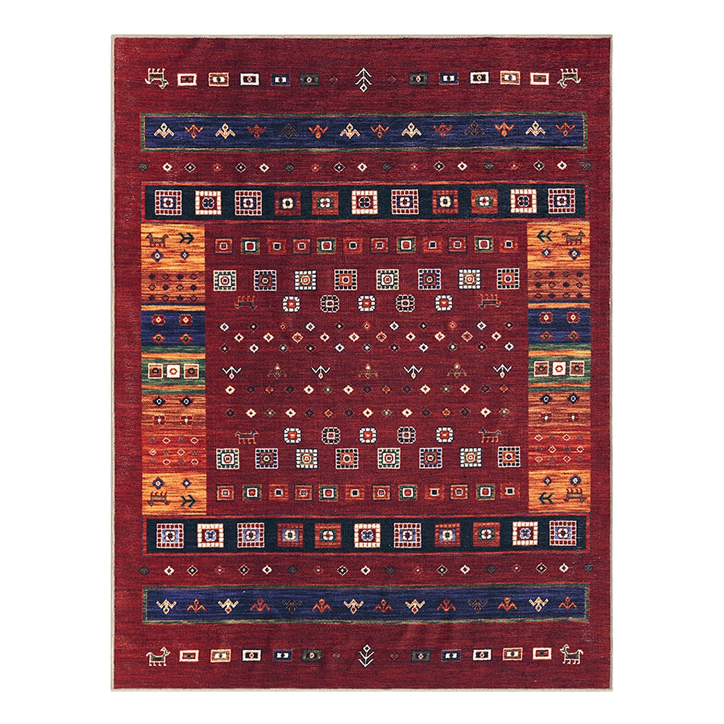 Keen Home Design 5x7 Rug - Machine Washable Area Rug with Non-Slip Backing, Ideal for Living Room, Dining Room, Bedroom - Vintage, Easy Clean, Durable, Low Pile Rug - (5' x 7')