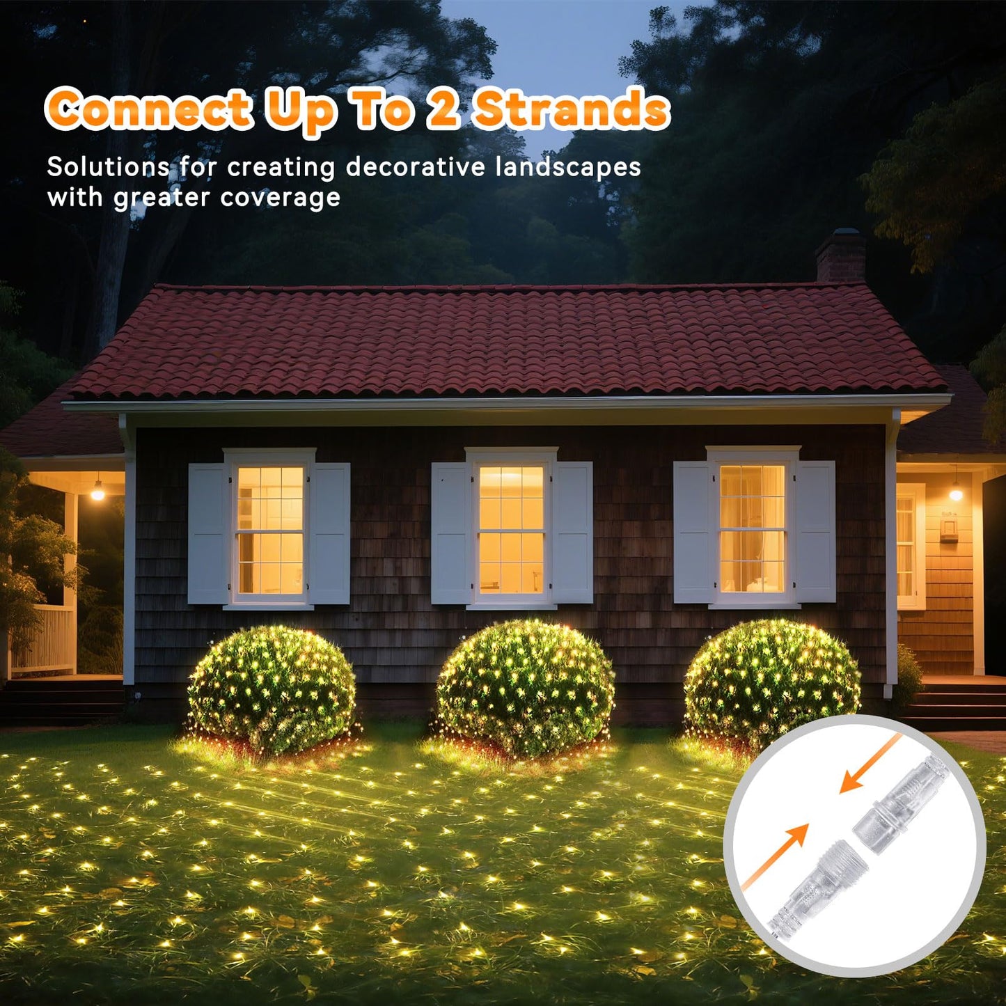 LitHome 21ft x 5ft Christmas Net Lights, 360 LED Mesh Fairy String Lights with 8 Modes, Connectable Plug in Waterproof Mesh Lights for Bushed,Trees,Yard,Patio,Garden Decorations(Warm White)