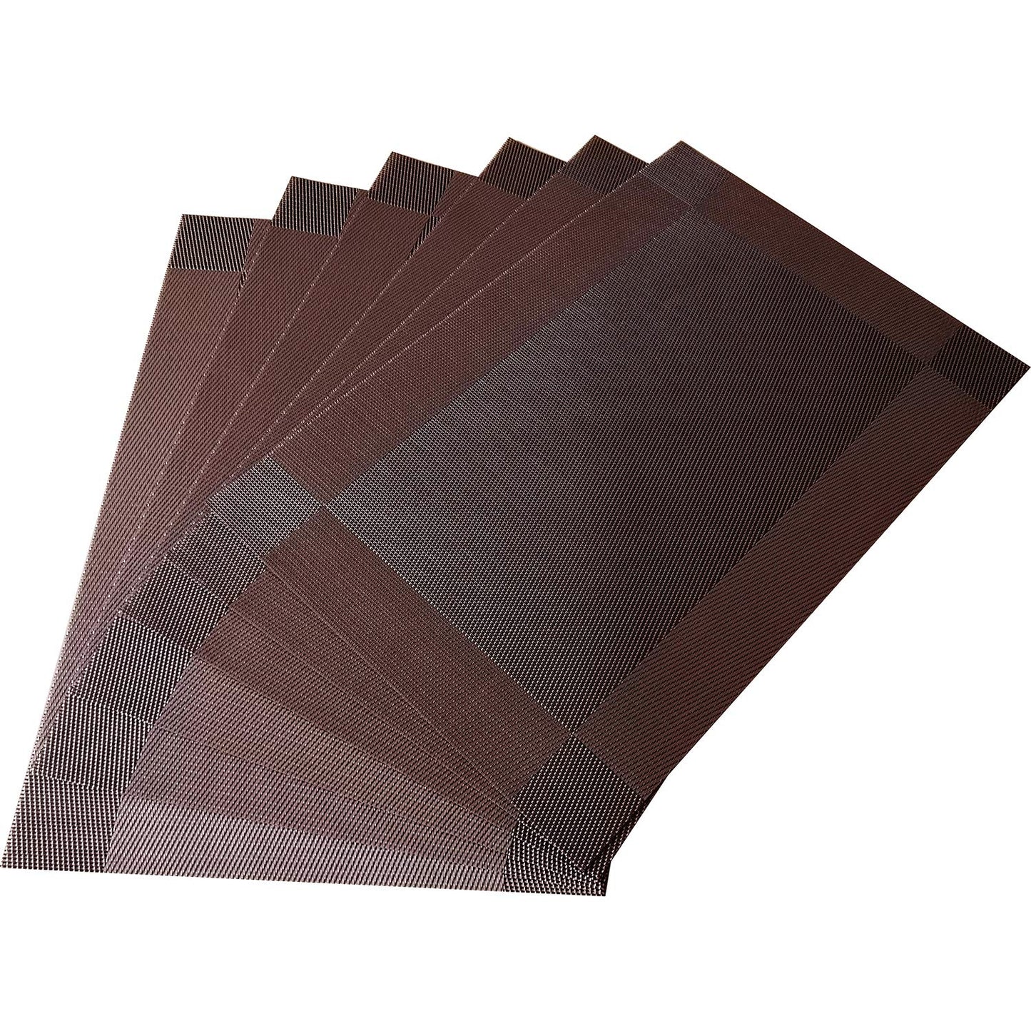 Yiaizhuo Table Placemats Dining Table Place Mats Set of 6 Heat Resistant Insulation Non-Slip Vinyl for Kitchen Dining Room 18" * 12" Brown