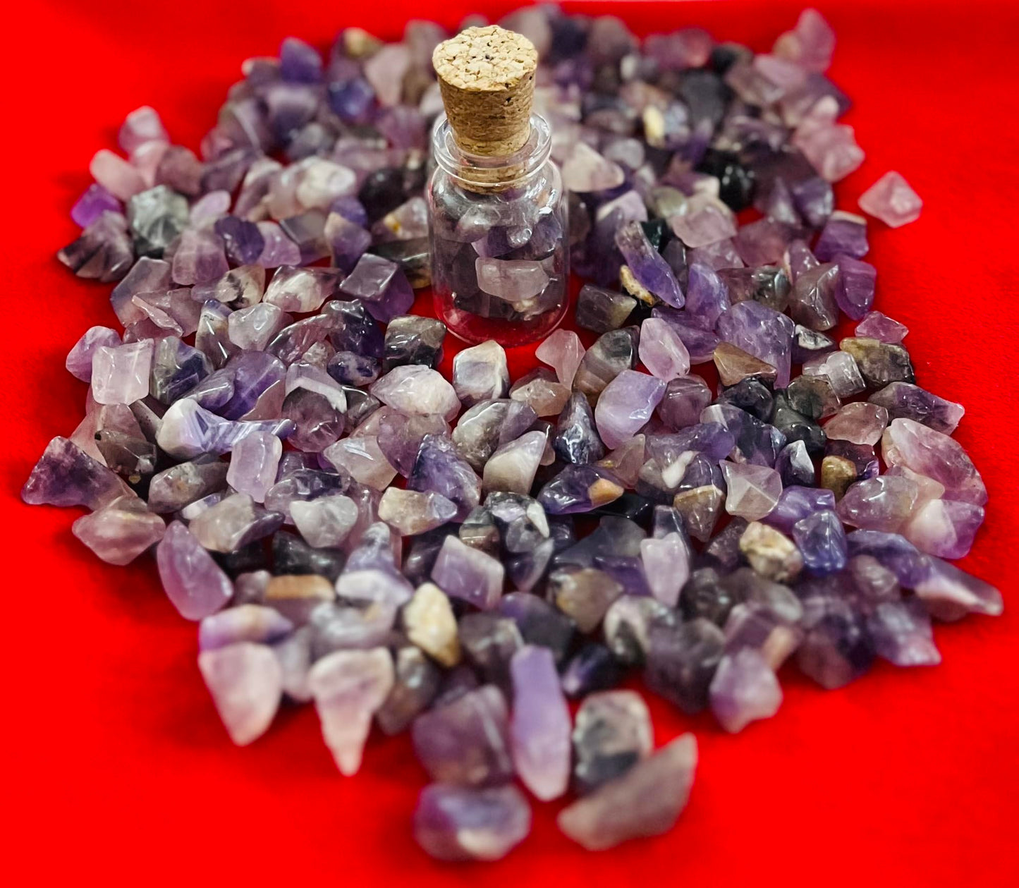 Indian Consigners Natural Crushed Polished Tumbled Gem Stone Chips, Decoration & Healing Crystals (Amethyst)