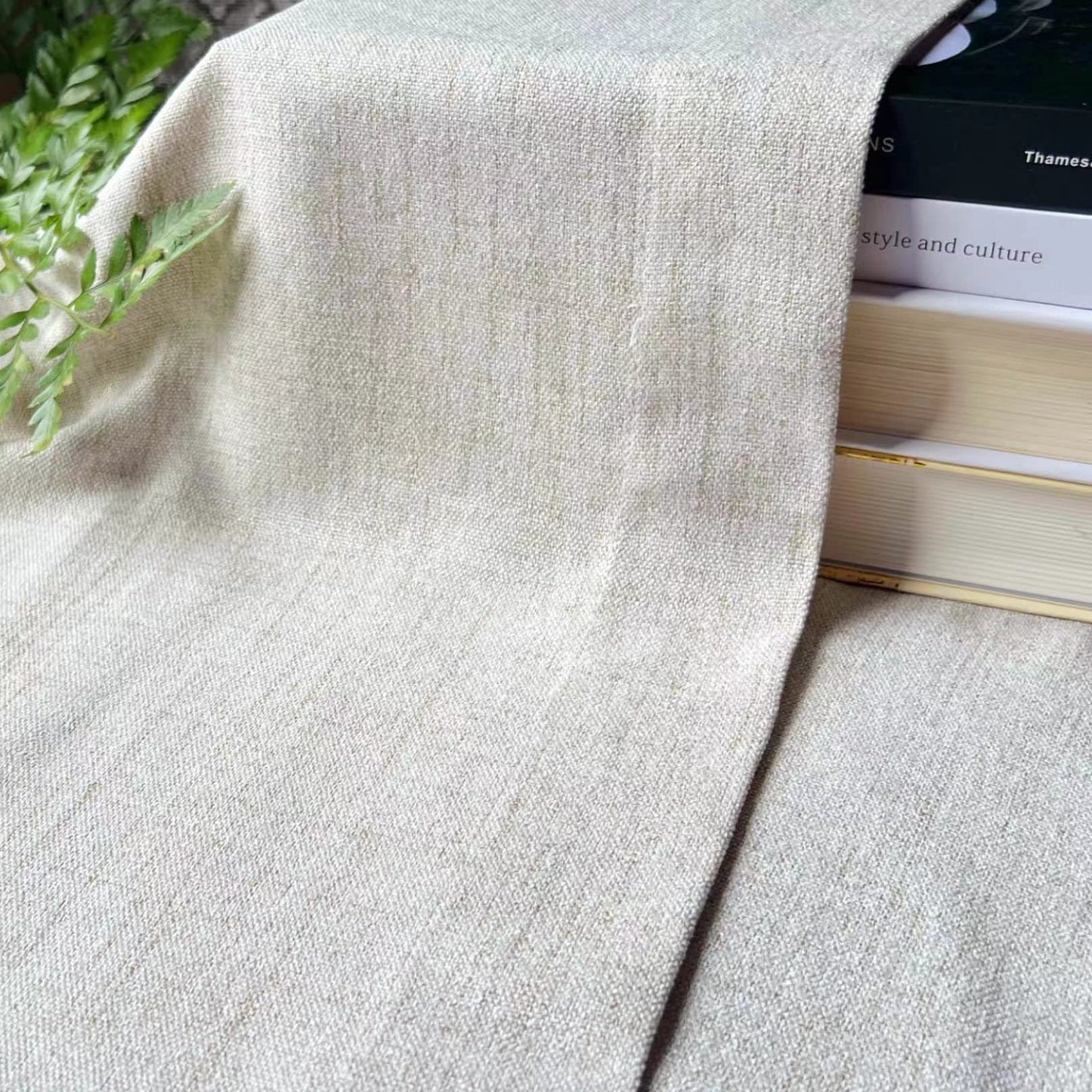 2 Pack Faux Linen Valance for Windows Kitchen Living Room Valances Rod Pocket Farmhouse Country Rustic Bathroom Small Window Treatment (54x15 inch, Natural)